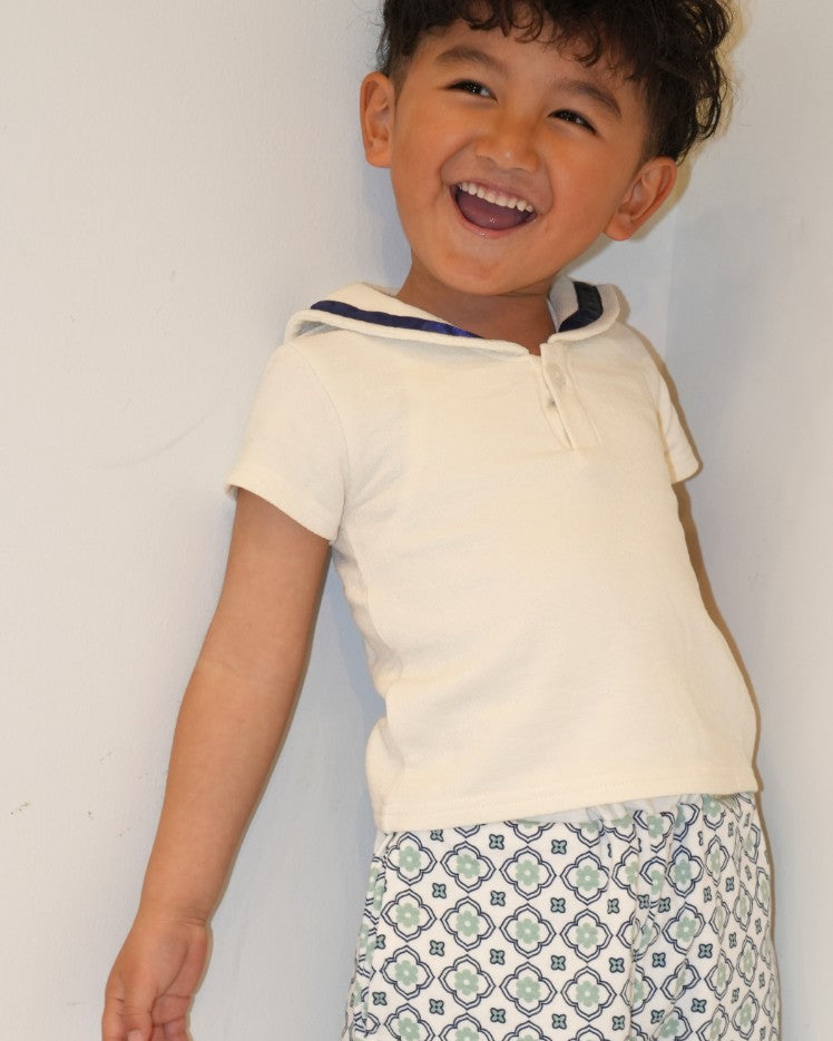 Sailor Collar Design Tops【110253】 (White)