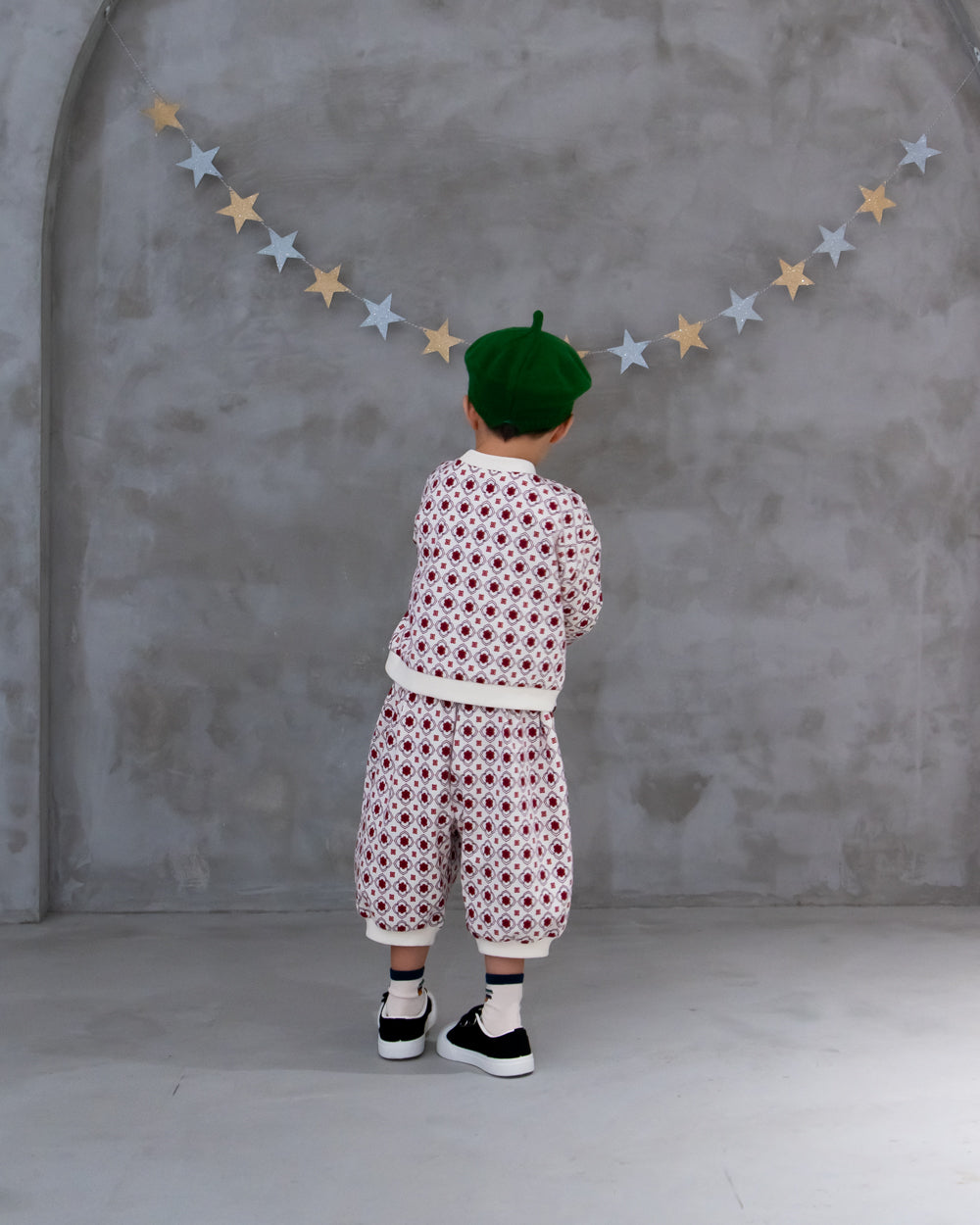 (Pre-order) Vintage Tile Pattern Sweatshirt [110095] (Red) 