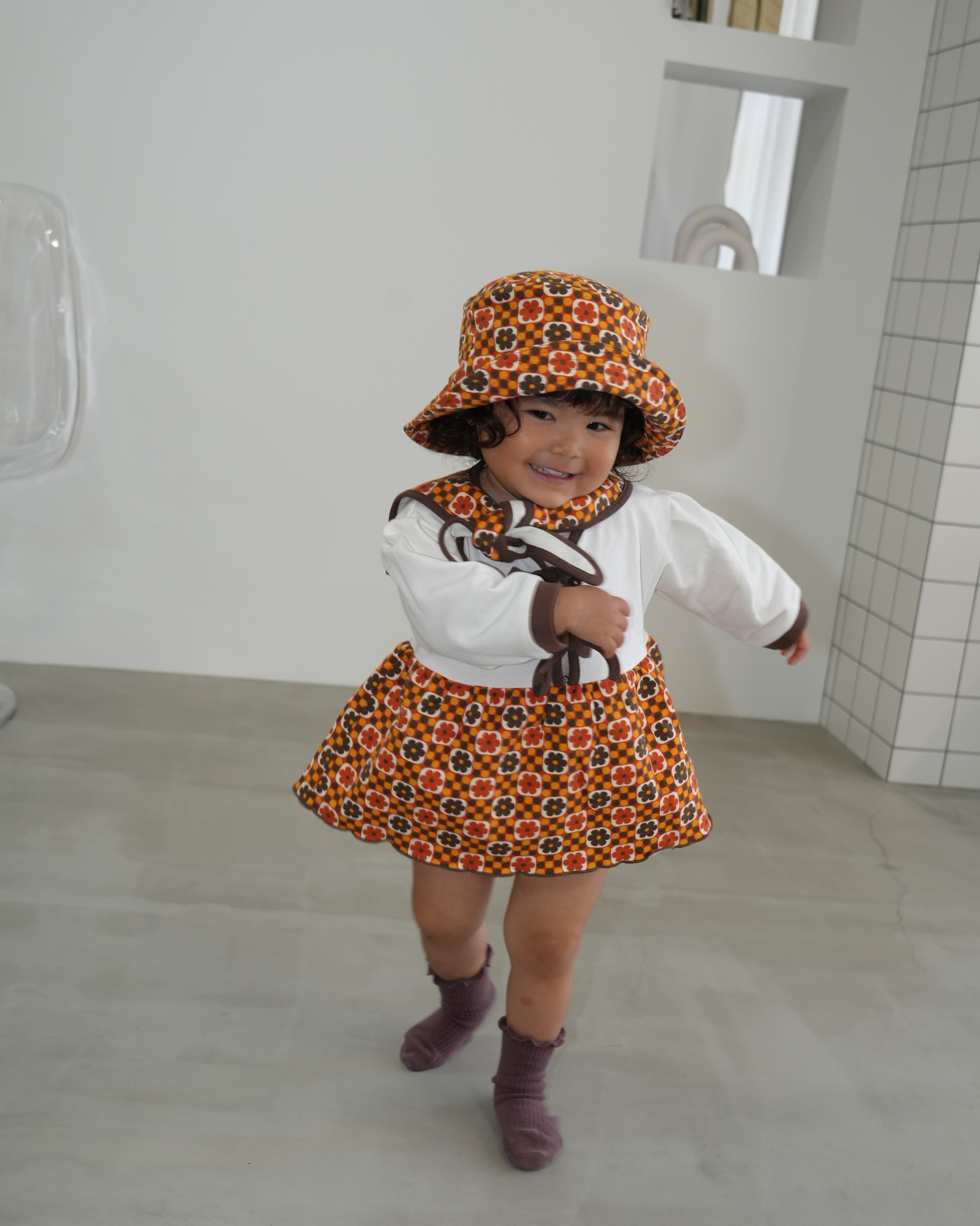 Retro Dot Flower Skirt Rompers【110304】
