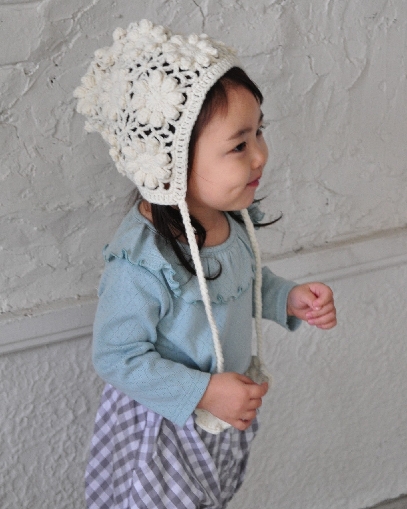 Eyelet Ribbed Frill Collar Shirt【110215】（GREEN）