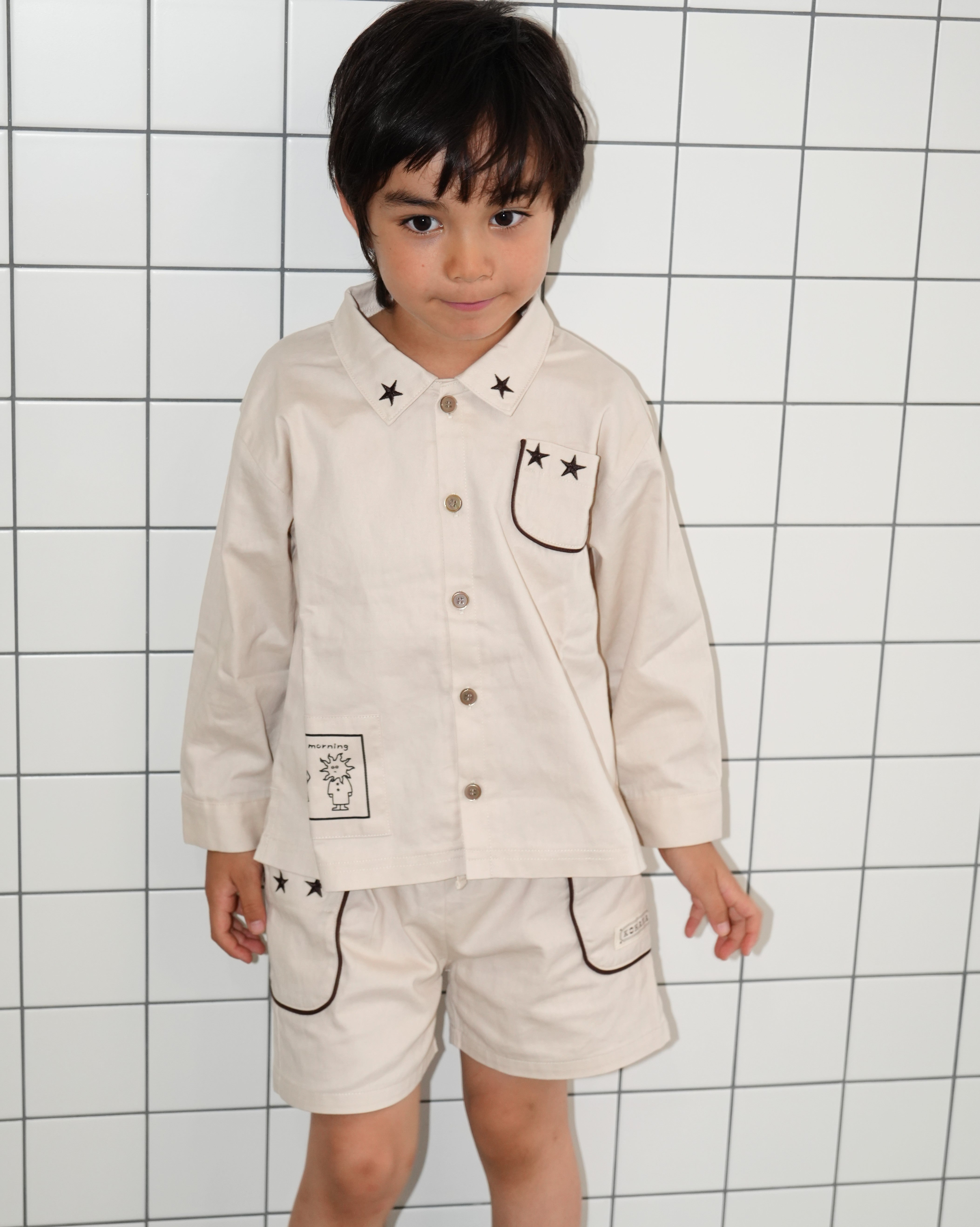 Moon & Sun Cotton Twill Shirt【110418】 (ivory)