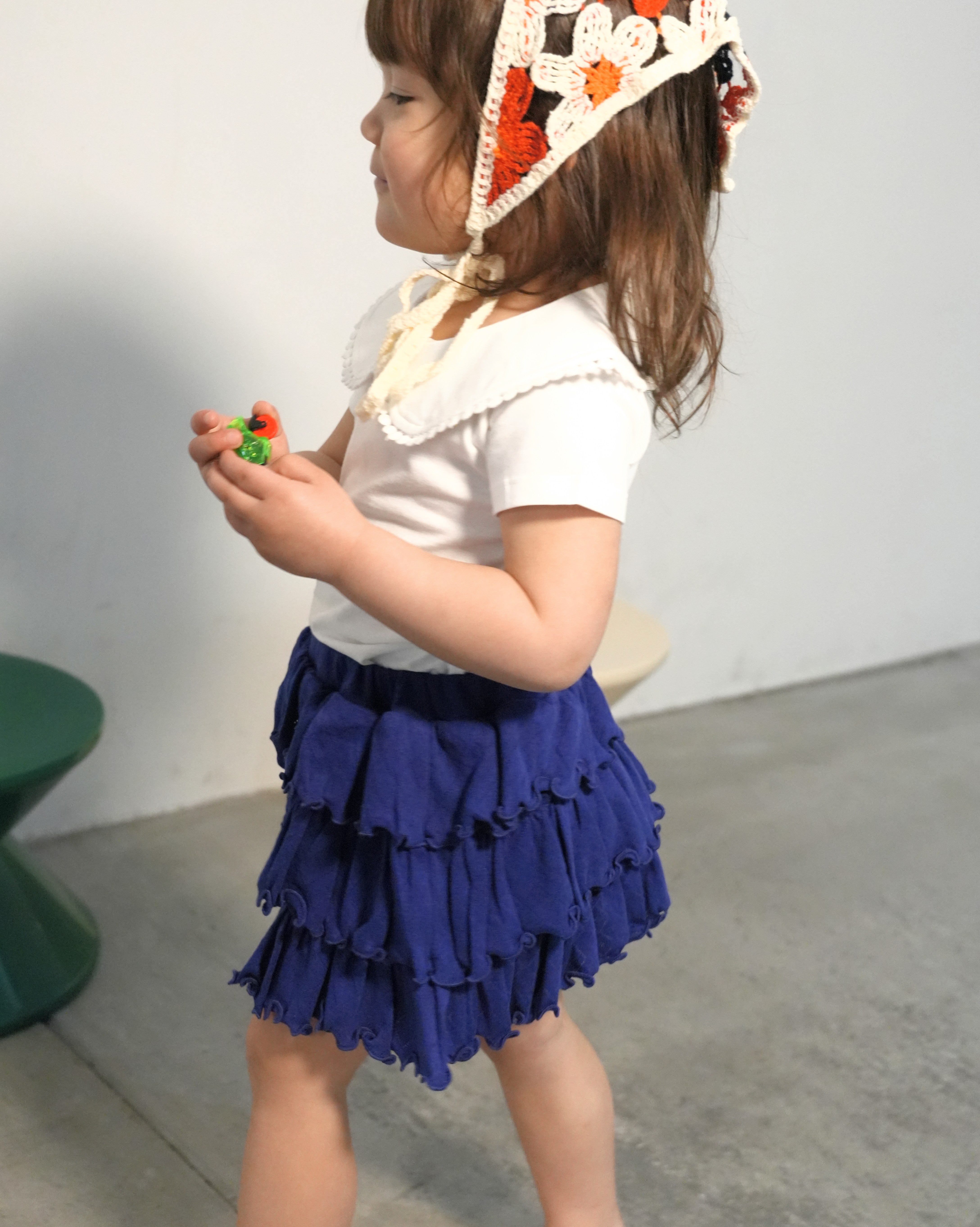 Cherry Motif Eyelet Rib 2Way Top【110242】 (Navy)