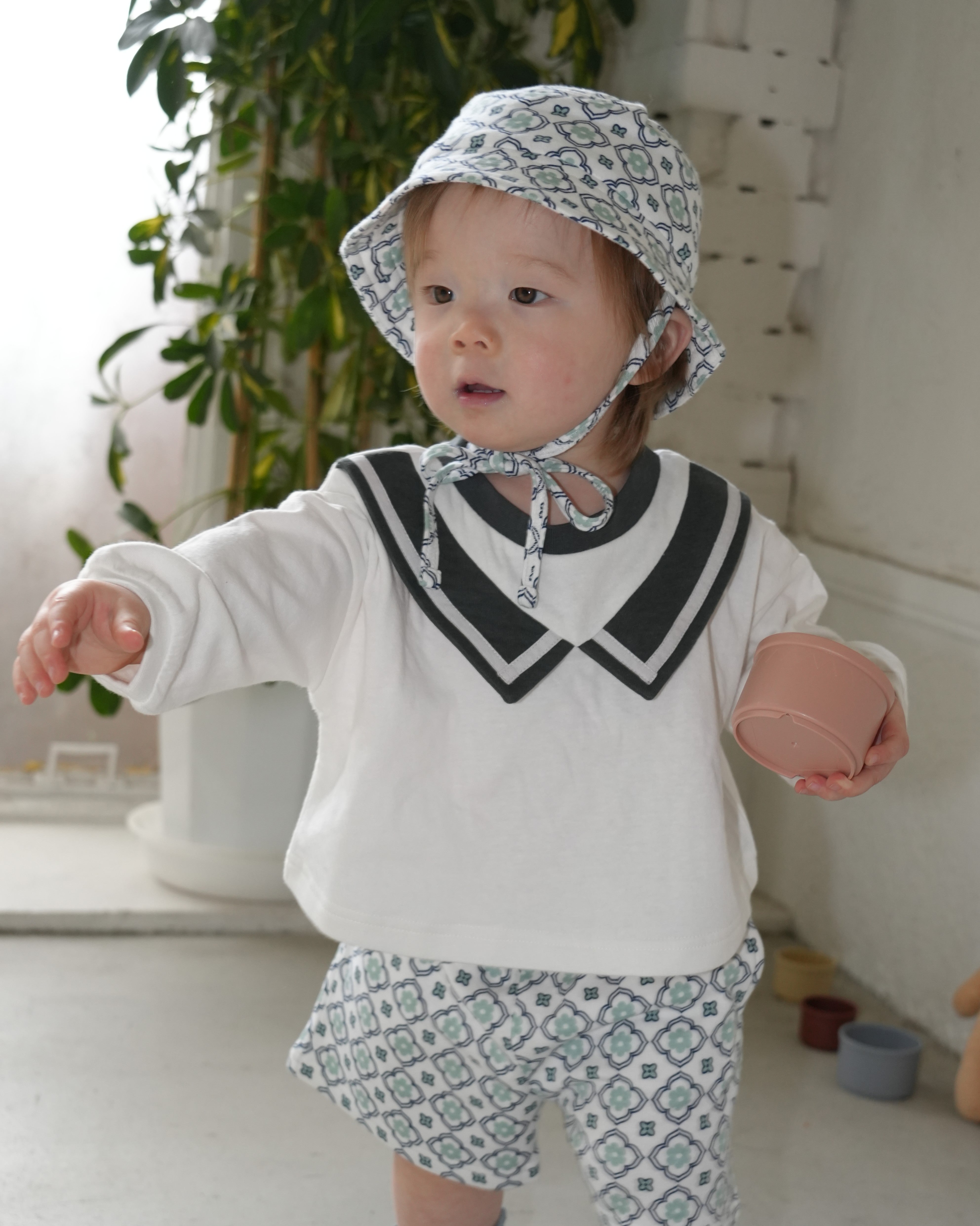 Vintage Tile Pattern Bucket Hat【110115】