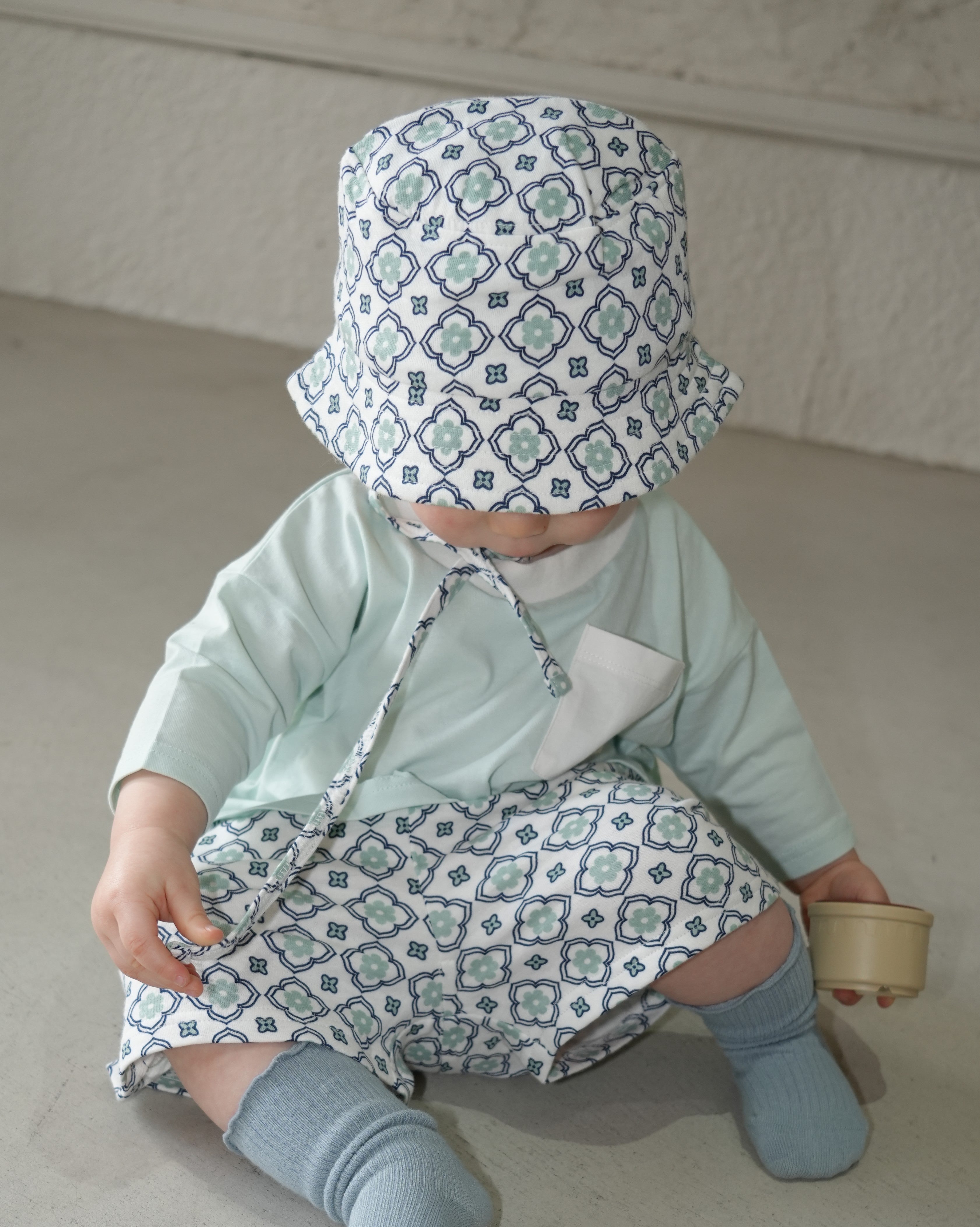 Vintage Tile Pattern Bucket Hat【110115】