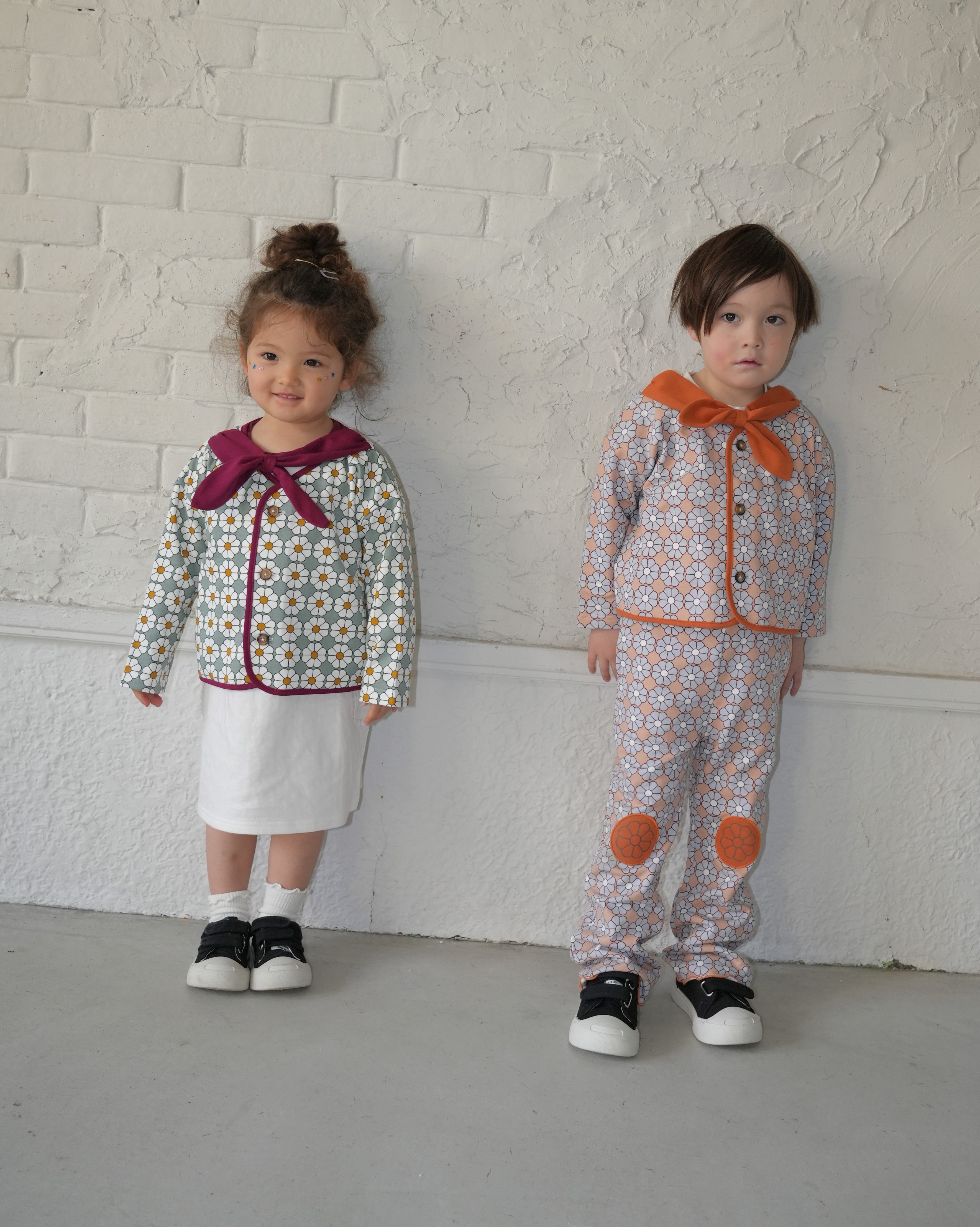 Retro Daisy Pattern Flared Pants【110120】（BROWN）