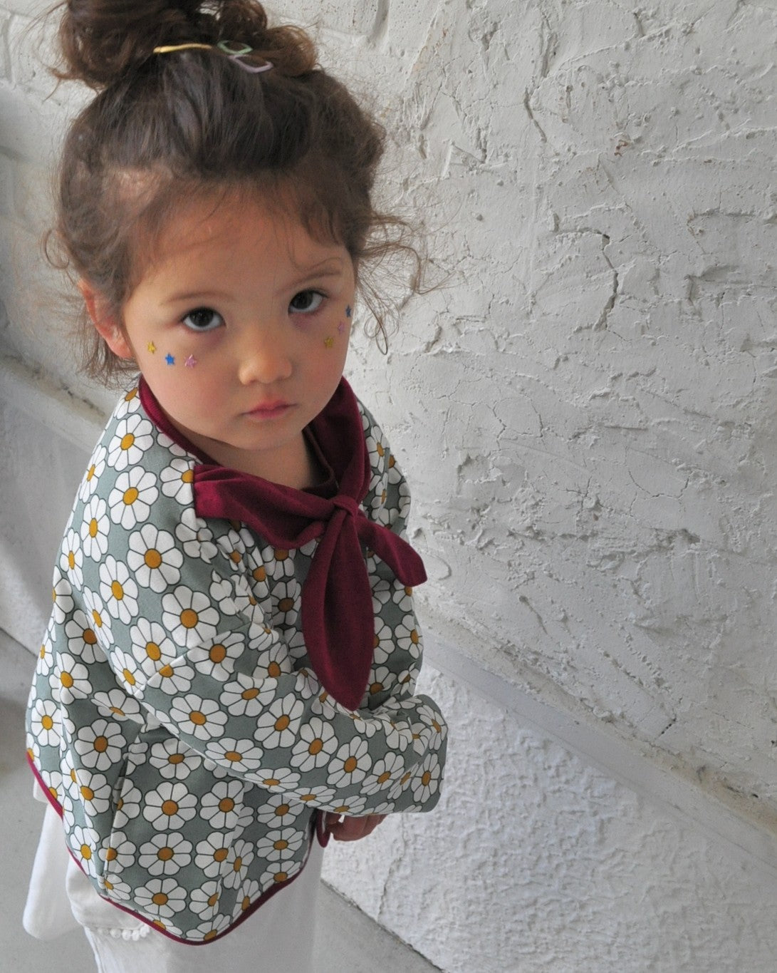 Retro Daisy Cardigan with Scarf【110119】（GREEN）