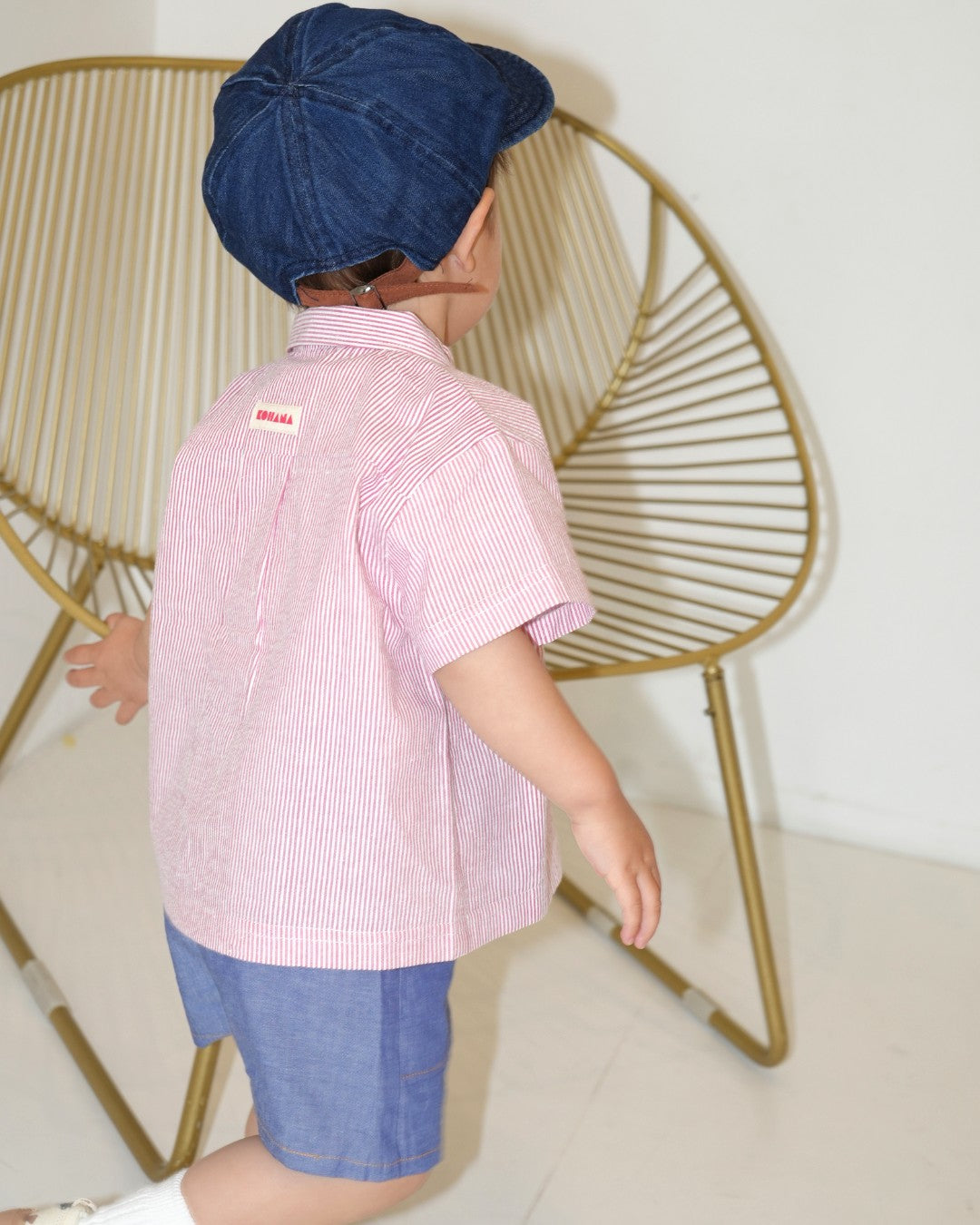 Striped Double Pocket Shirt【110278】 (Red)