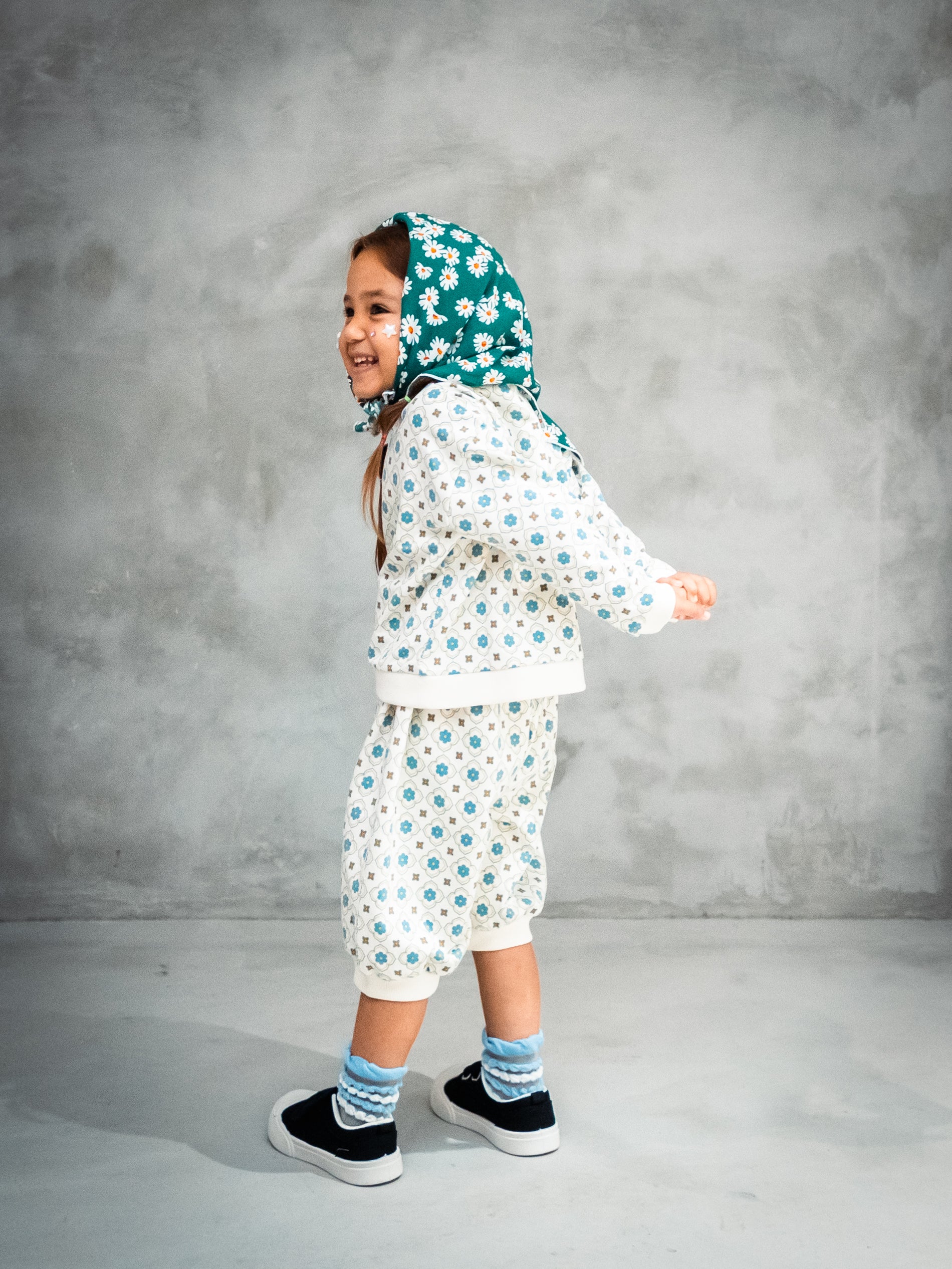 (Pre-order) Vintage Tile Pattern Pants [110096] (Blue) 