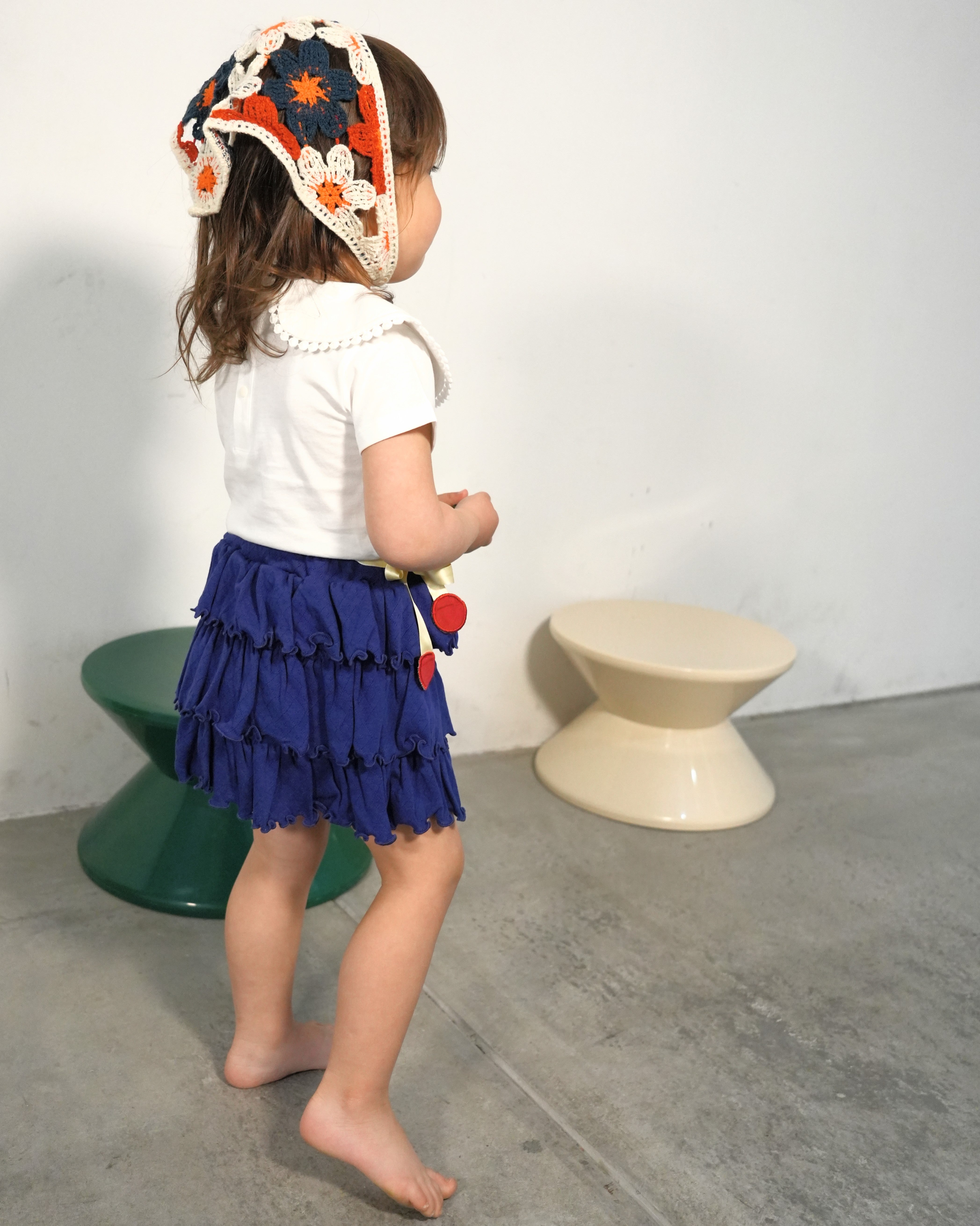 Cherry Motif Eyelet Rib 2Way Top【110242】 (Navy)