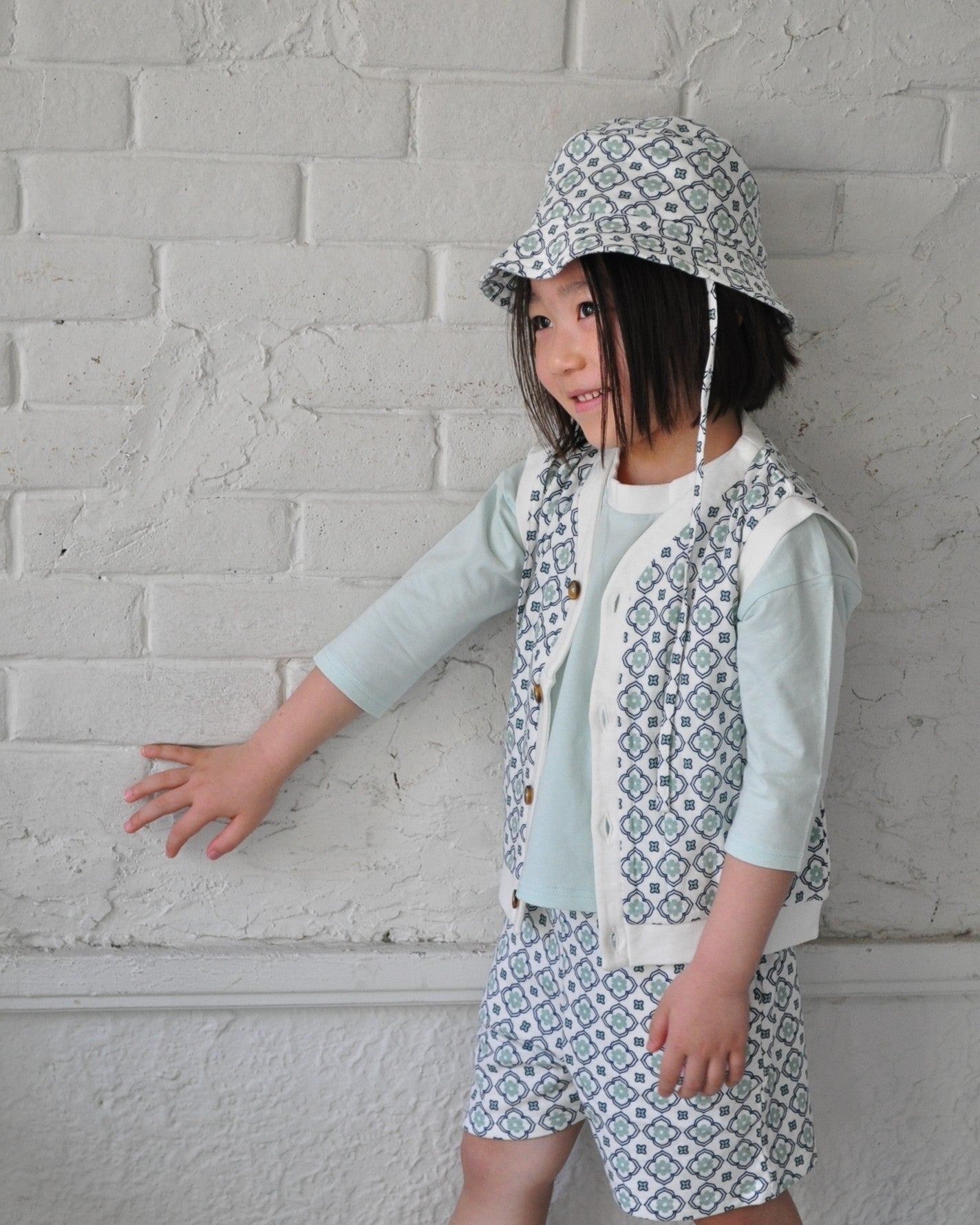 Vintage Tile Pattern Bucket Hat【110115】