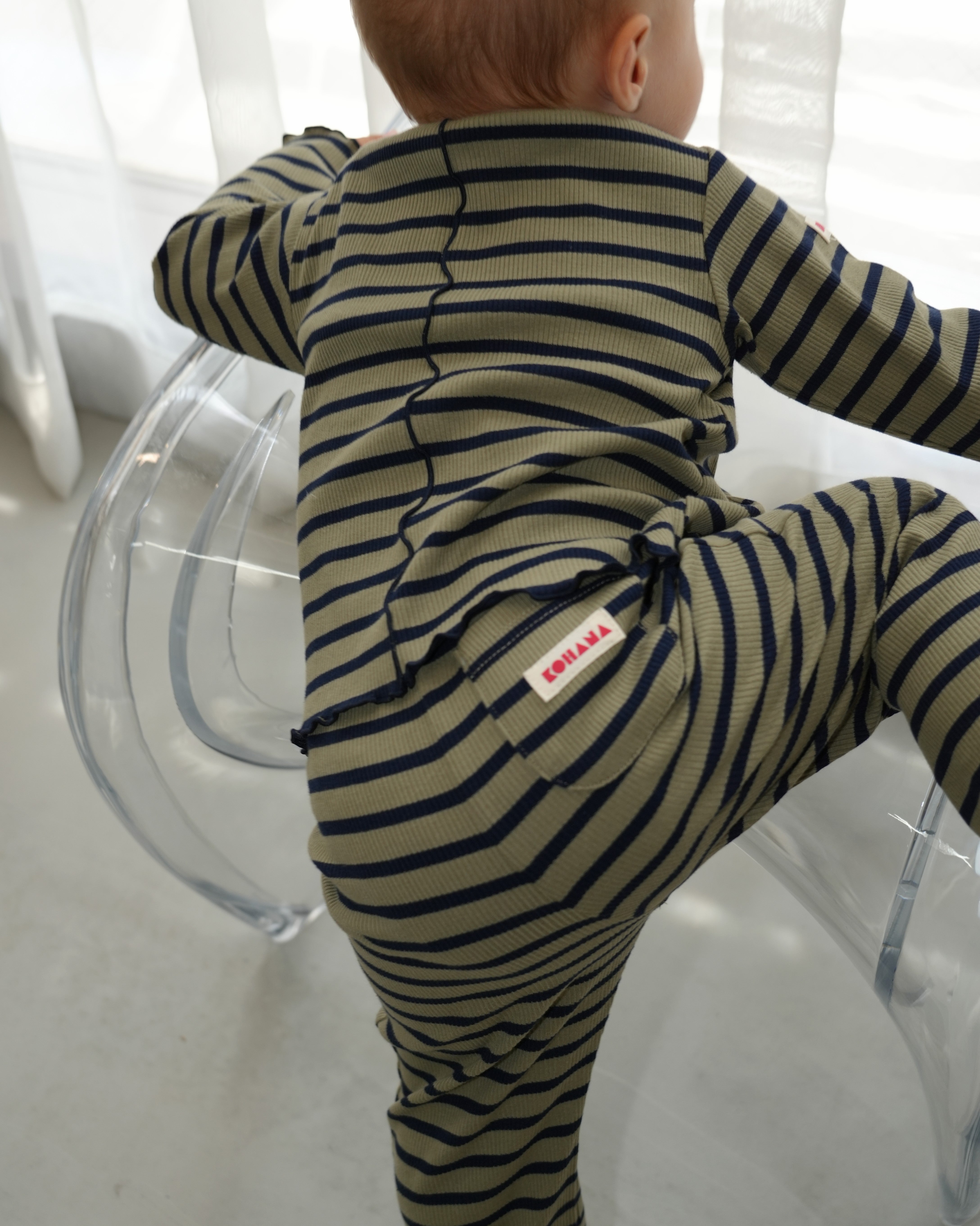 Striped Merrow Flare Pants【110406】 (green)