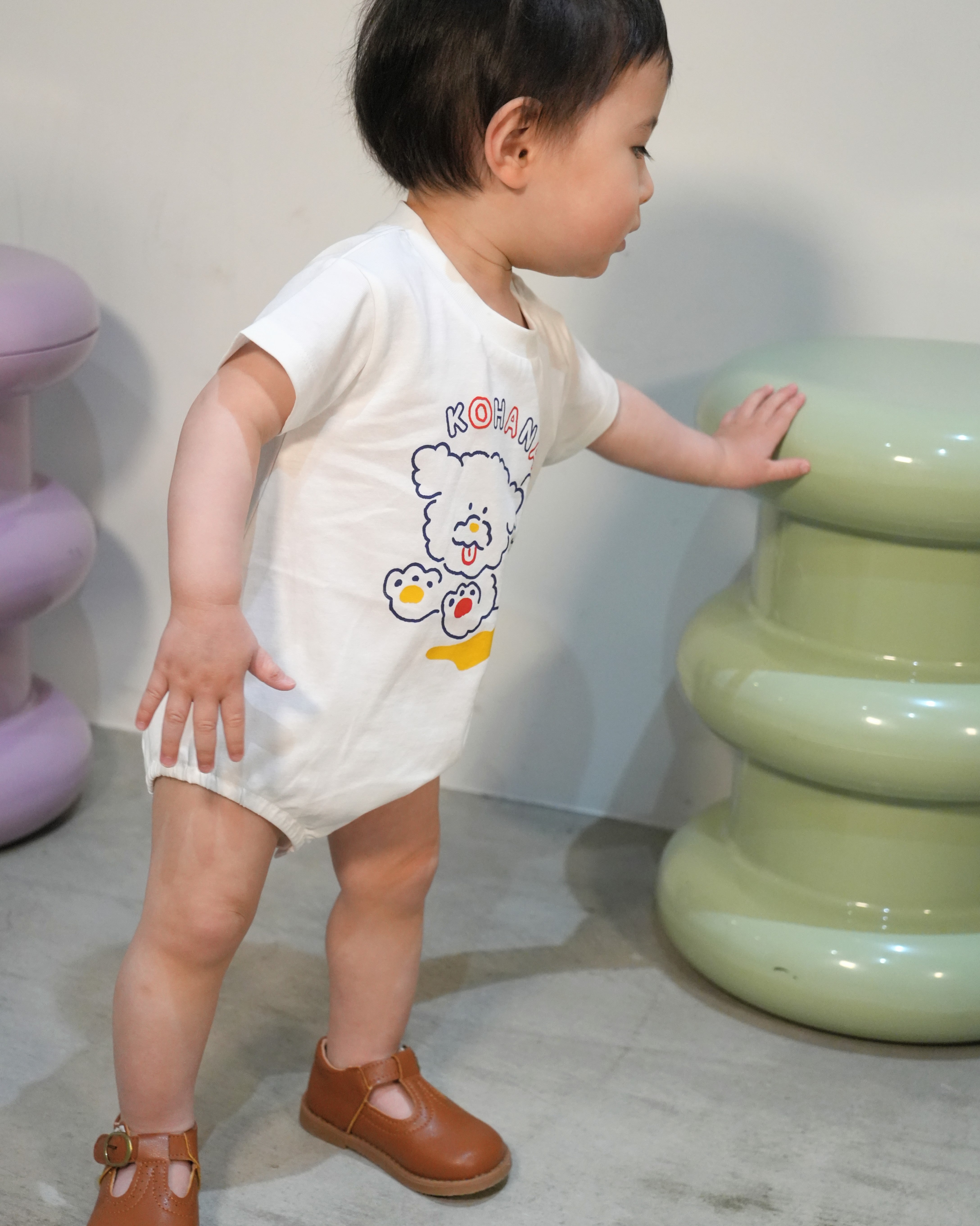 Walking Dog Rompers【110063】 (White)