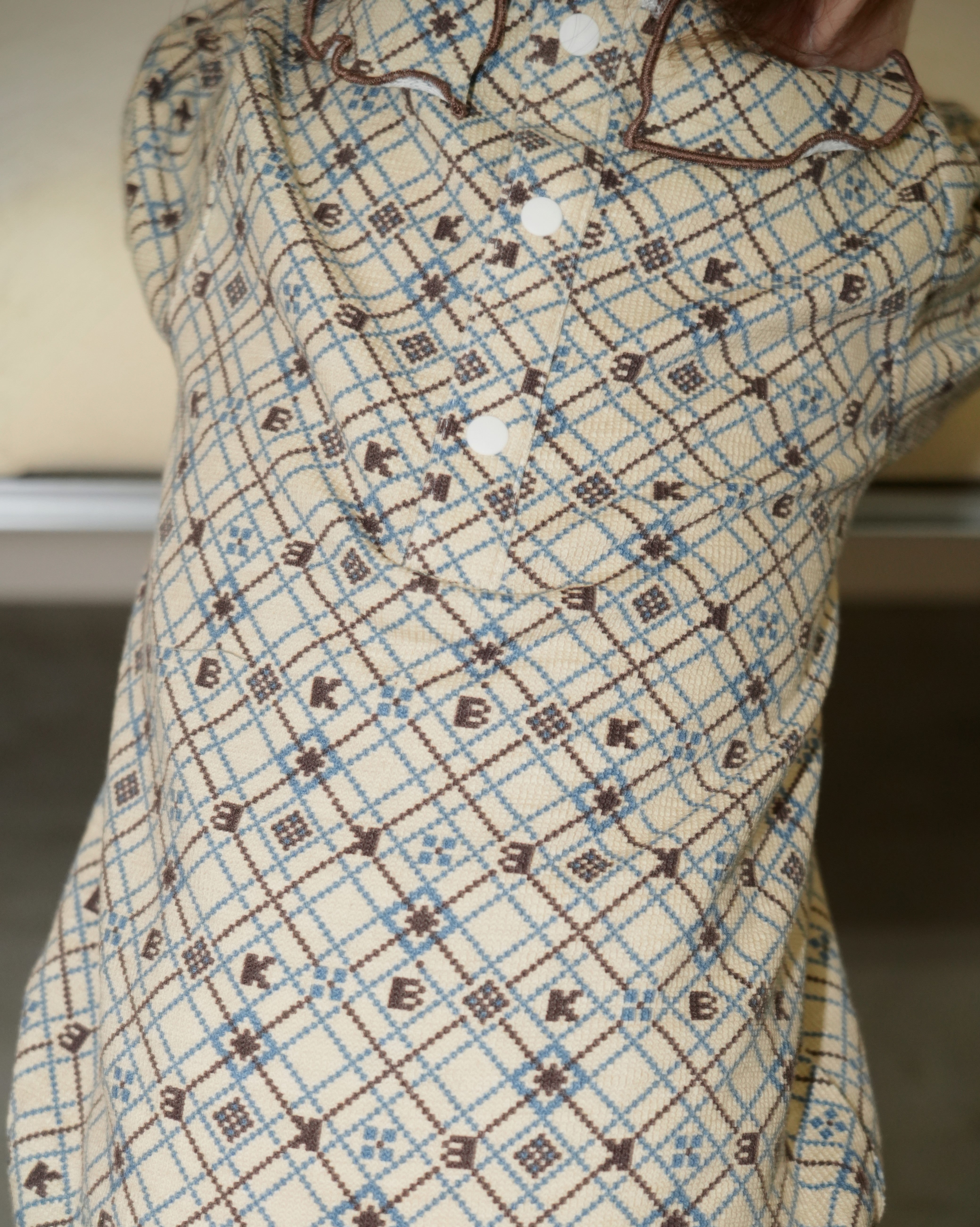 Pixel Art Frilled Collar Romper【110311】