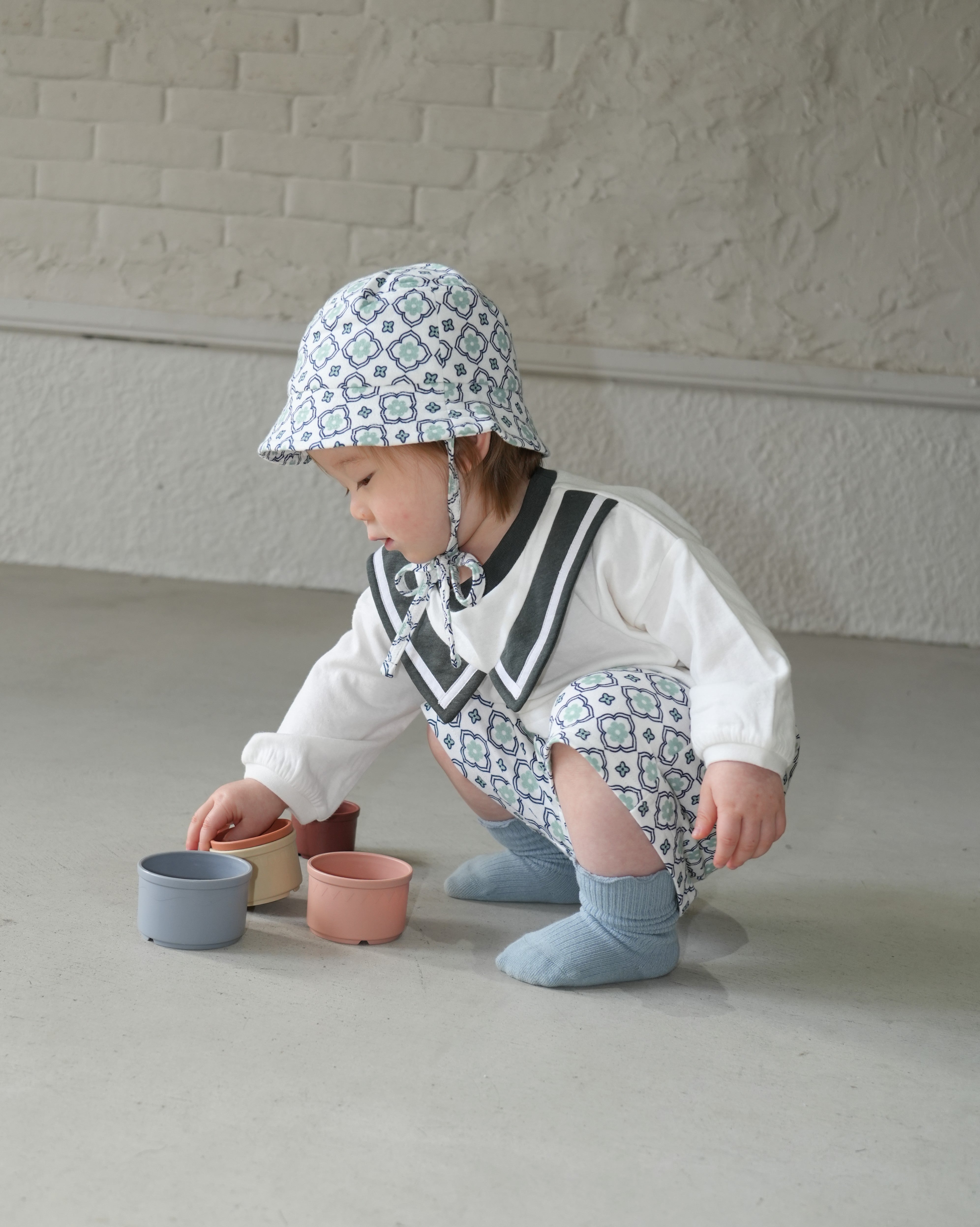 Vintage Tile Pattern Bucket Hat【110115】