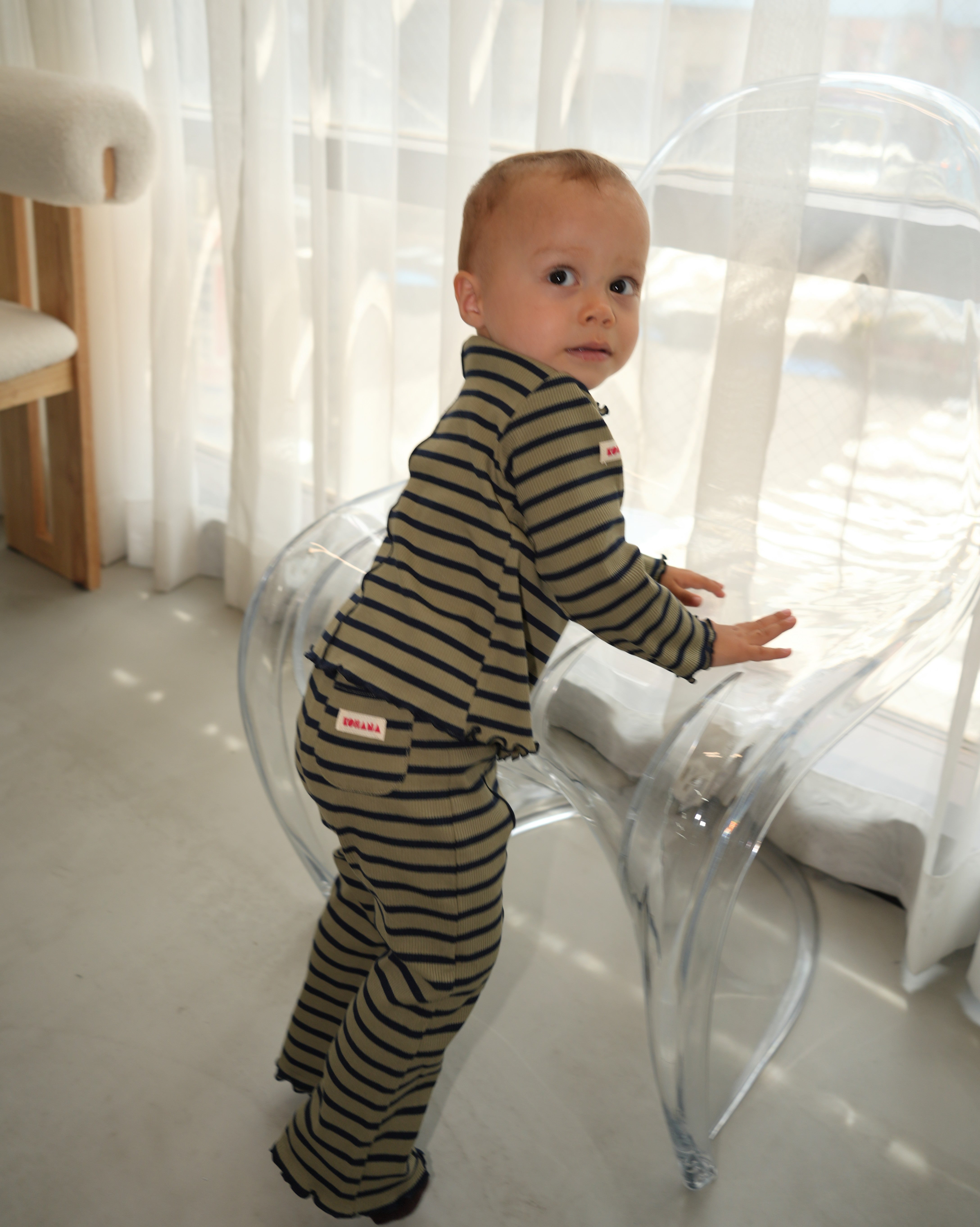 Striped Merrow Flare Pants【110406】 (green)