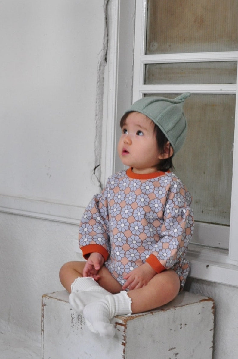 Retro Daisy Pattern Rompers【110116】(BROWN)