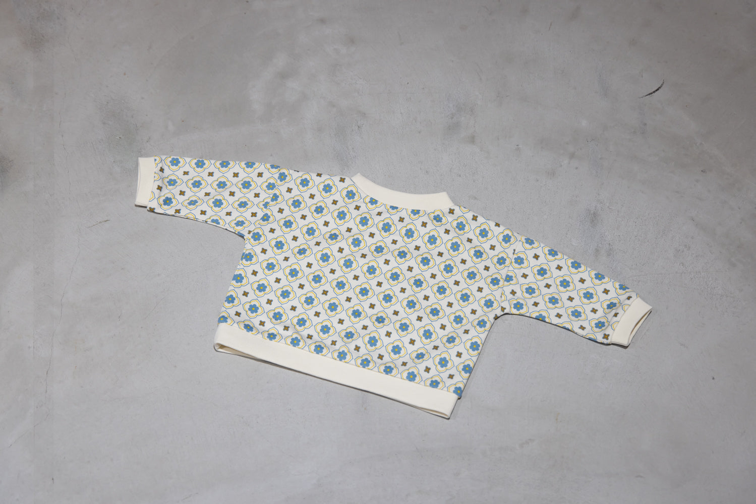 (Pre-order) Vintage Tile Pattern Sweatshirt [110095] (Blue) 