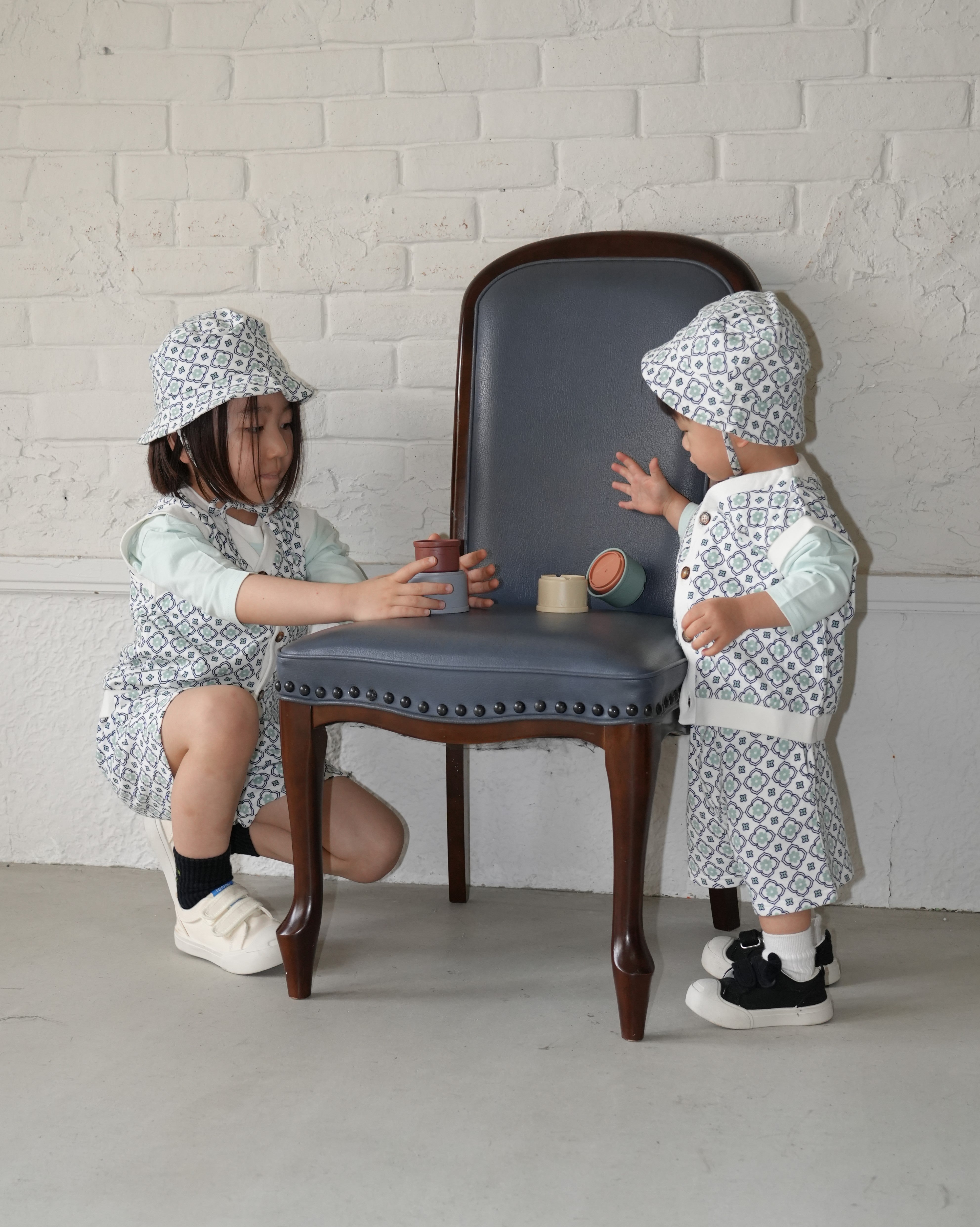 Vintage Tile Pattern Bucket Hat【110115】