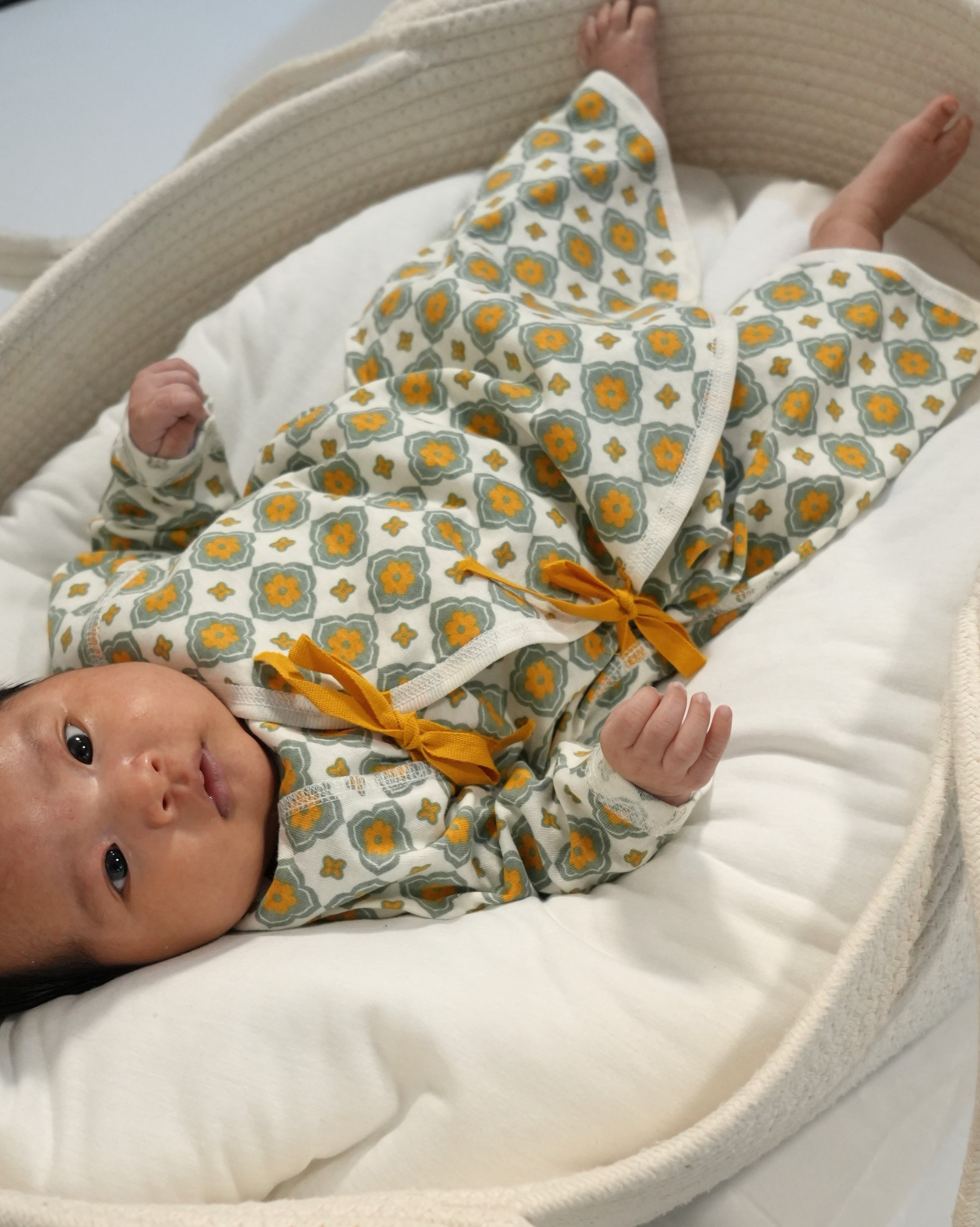 Vintage Tile Print Kimono Bodysuit Set 【110224】 (50-60)