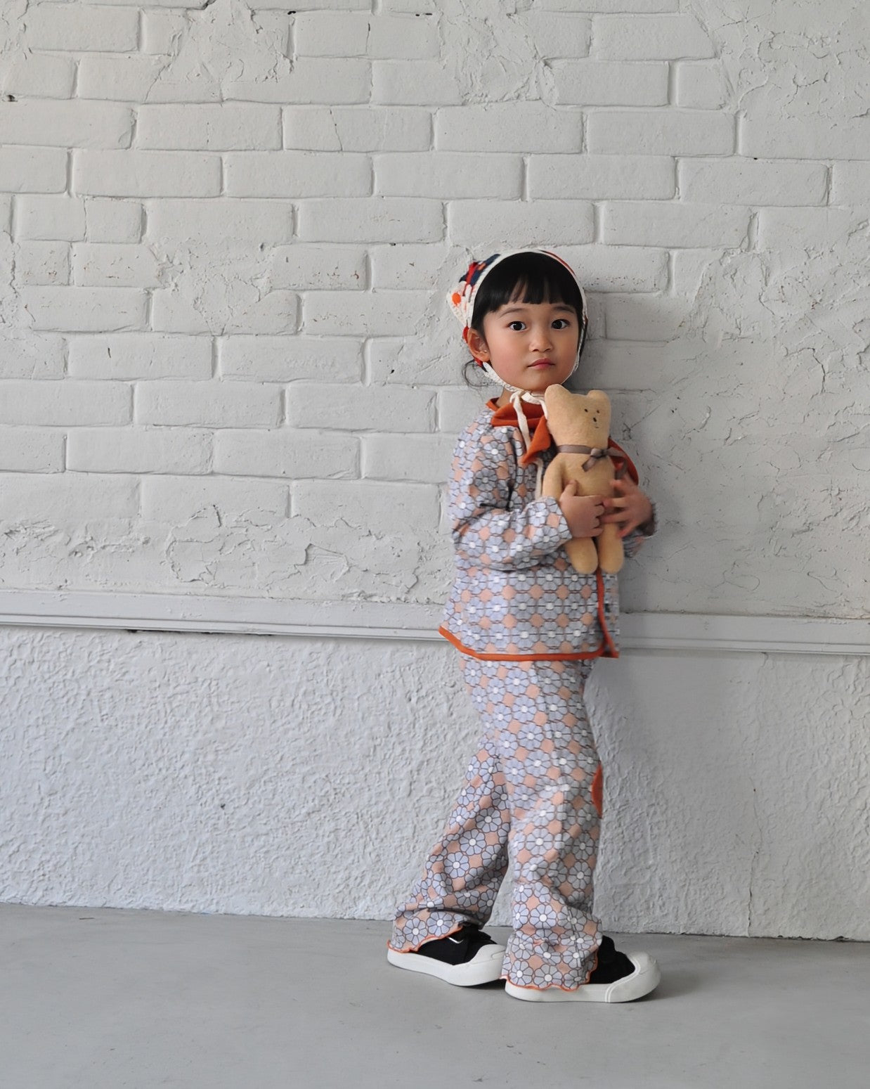 Retro Daisy Pattern Flared Pants【110120】（BROWN）