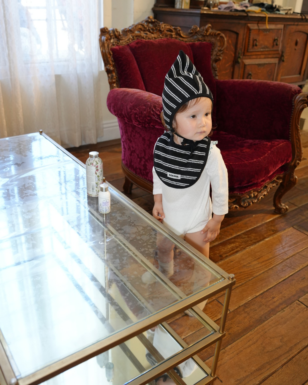 Daily soft border pile bonnet【110641】