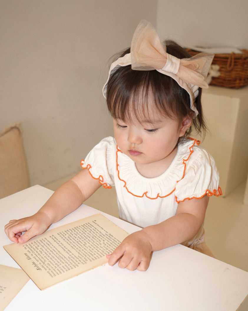 Sheer Tulle Ribbon Hairband【110282】 (Pink)