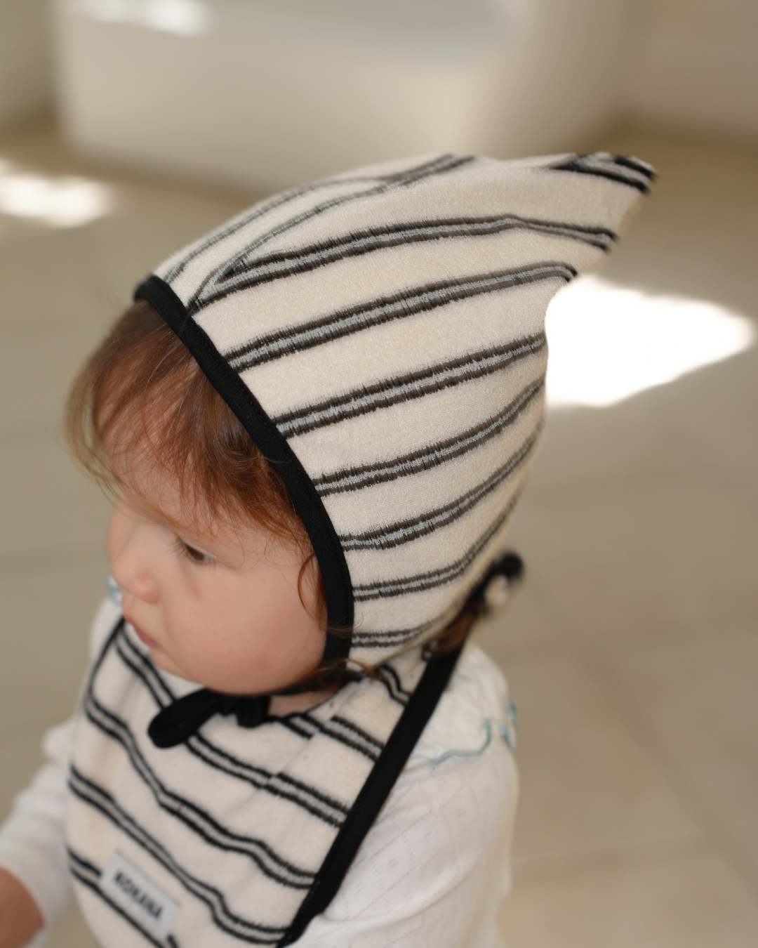 Daily soft border pile bonnet【110641】