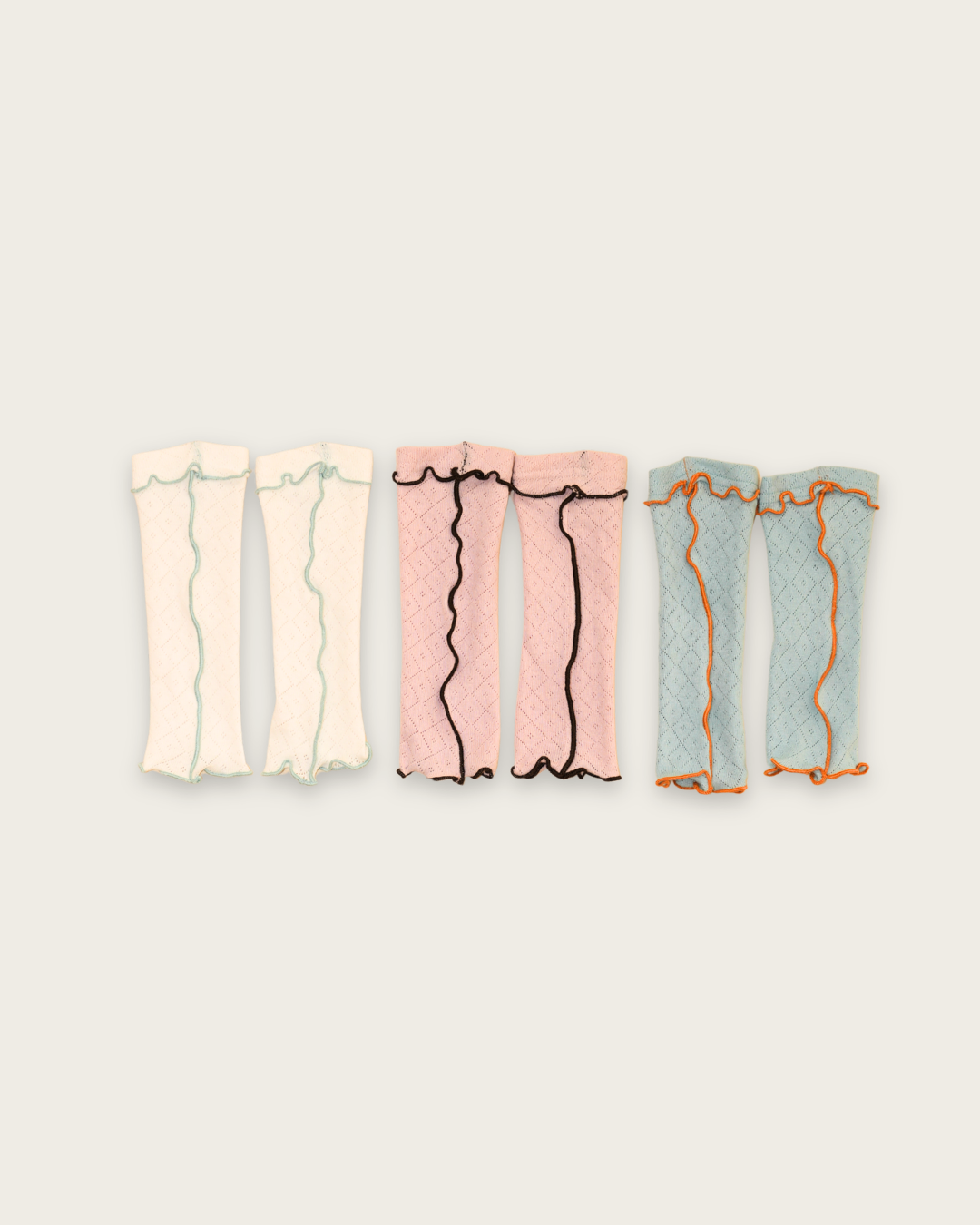 Eyelet Rib Leg Warmers【110216】 (pink)