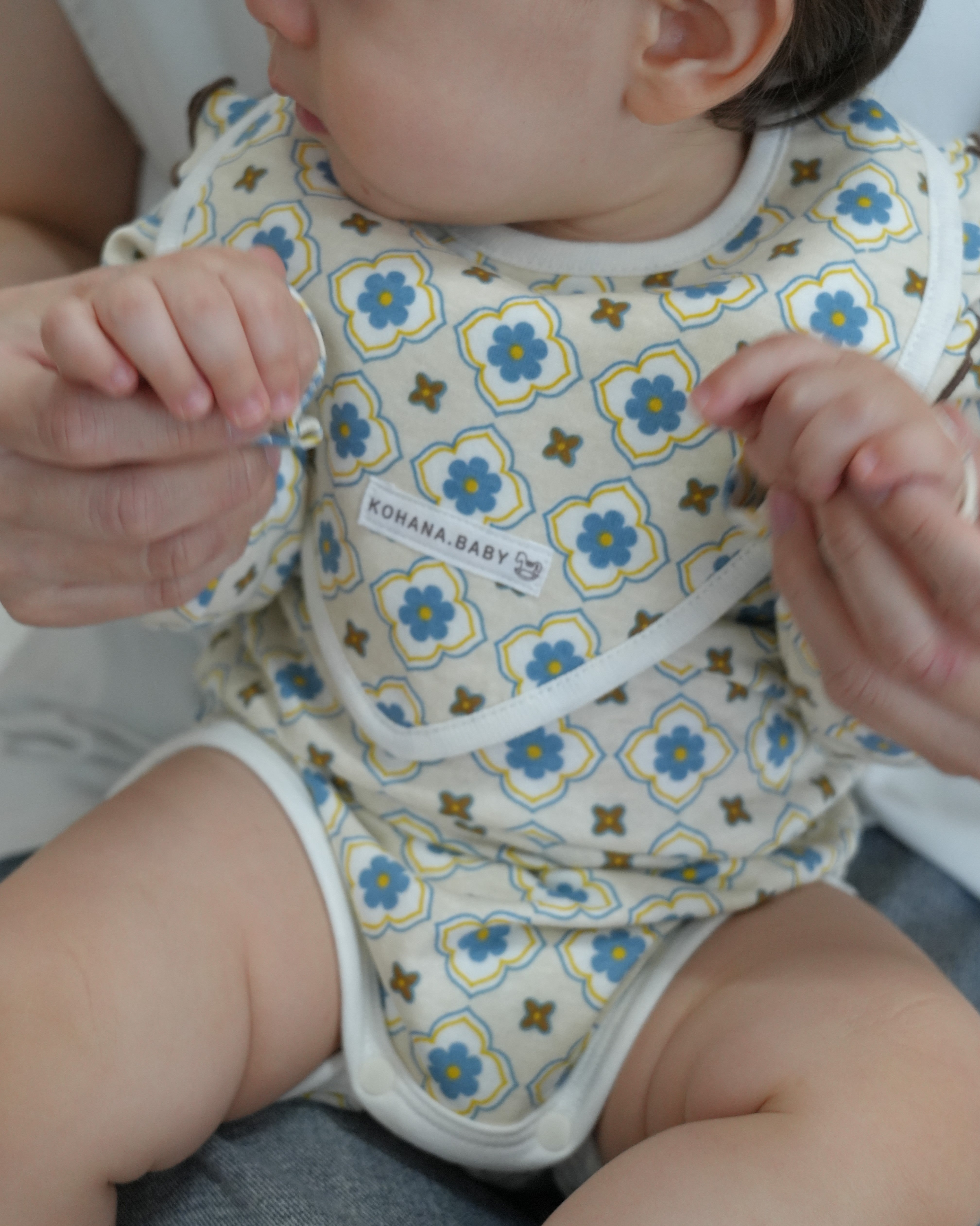 Vintage Tile Pattern Bib【110114】 (blue)　