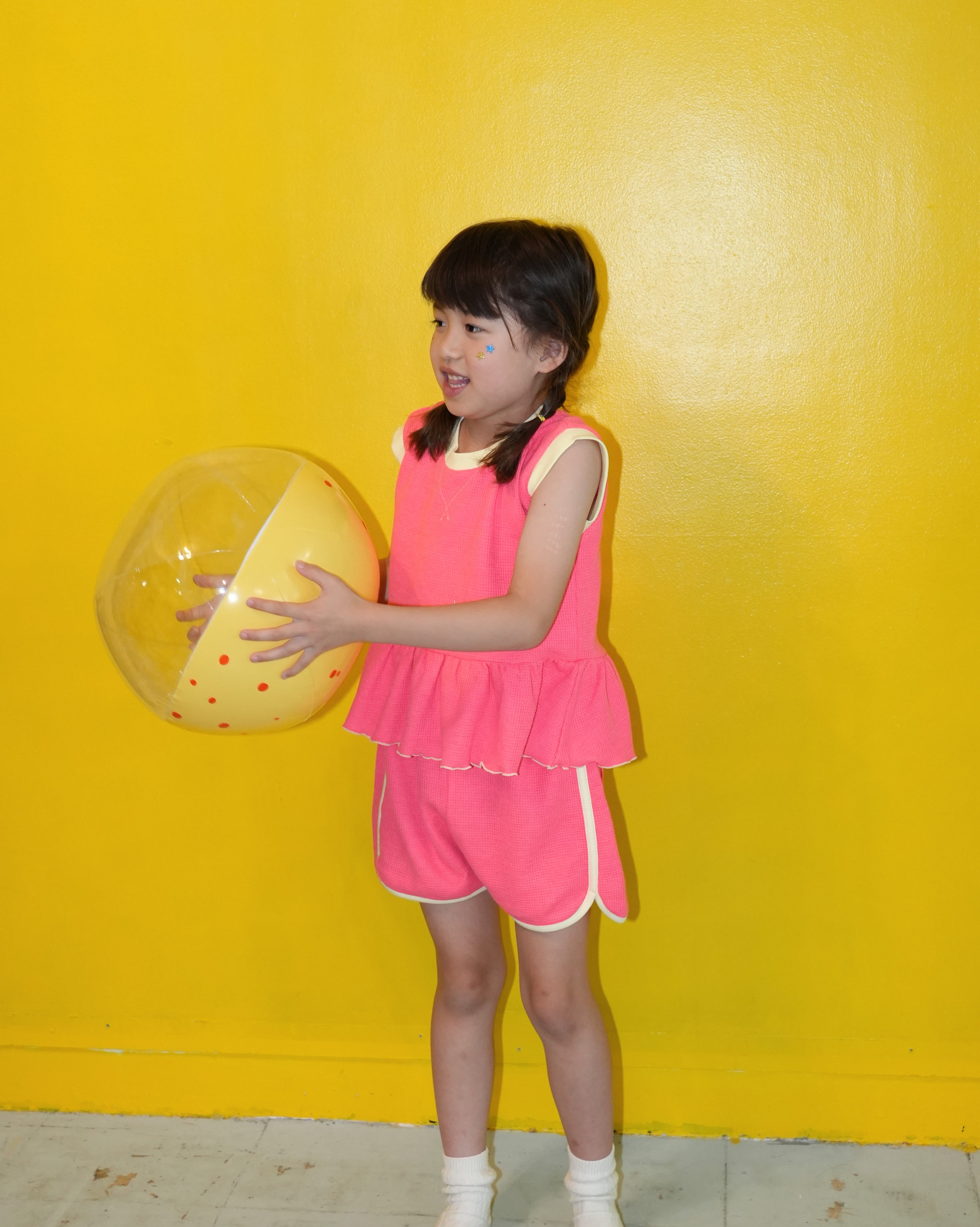 Neon Color Peplum Sleeveless Tops【150019】 (OR)
