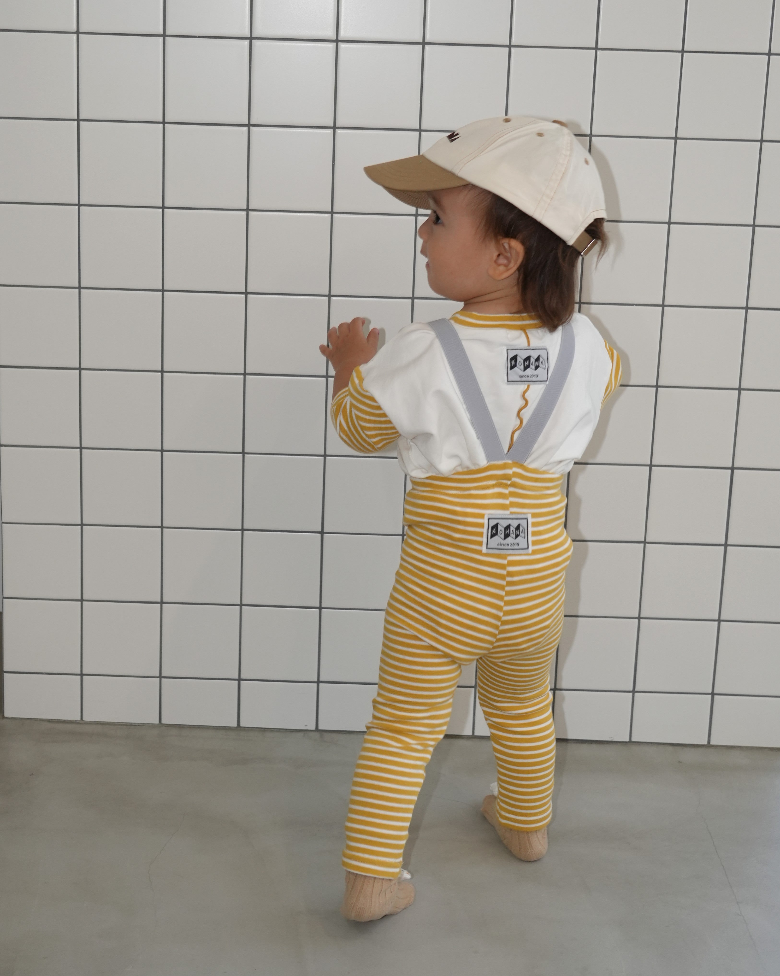 Animal Border Suspender Leggings【110400】 (yellow)
