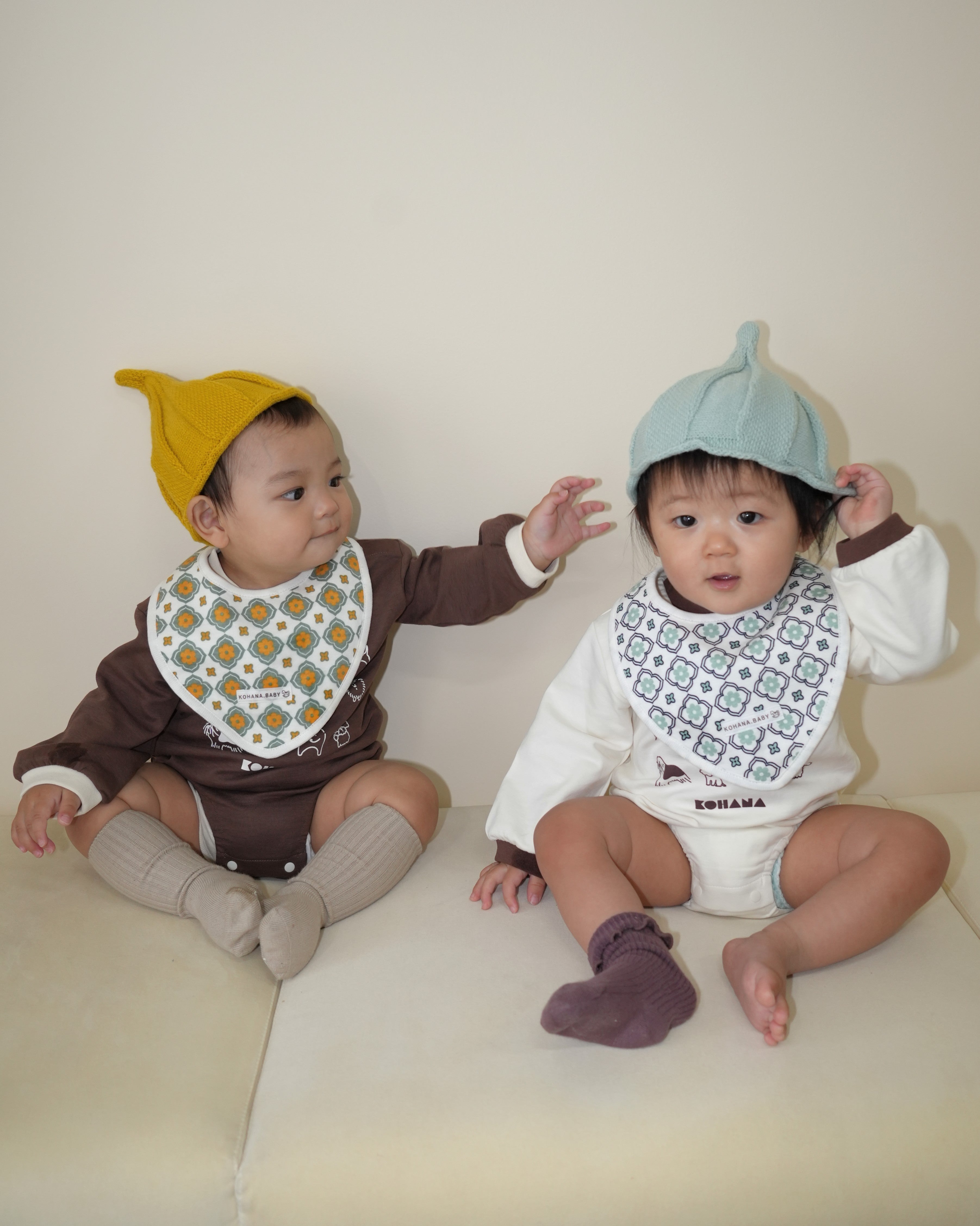 Vintage Tile Pattern Bib【110114】 (green)