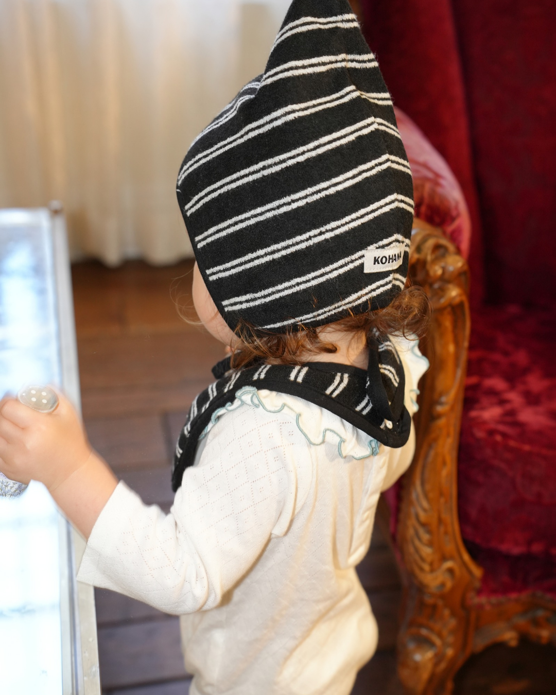 Daily soft border pile bonnet【110641】