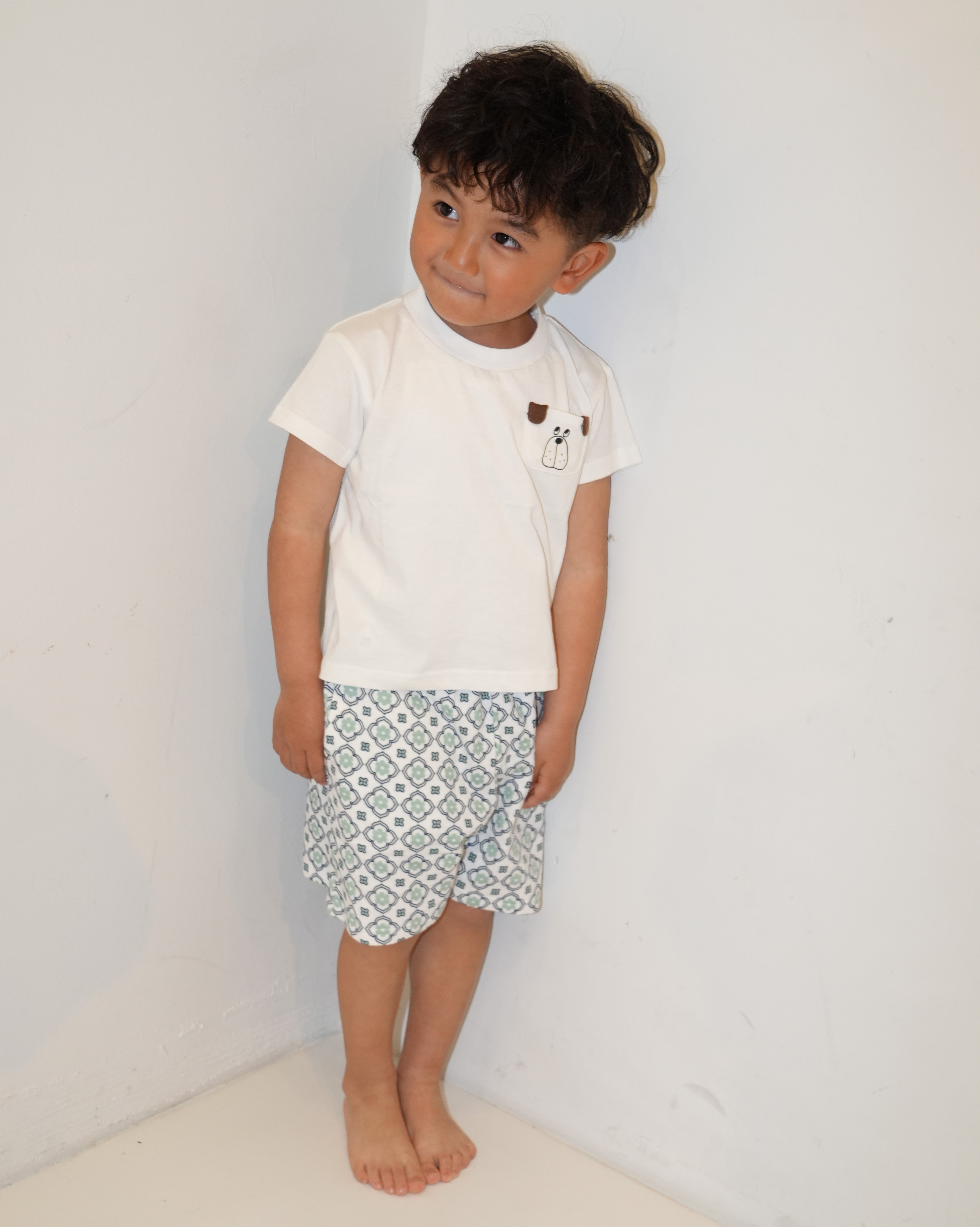 Dog Design Pocket T-Shirt【110257】 (White)