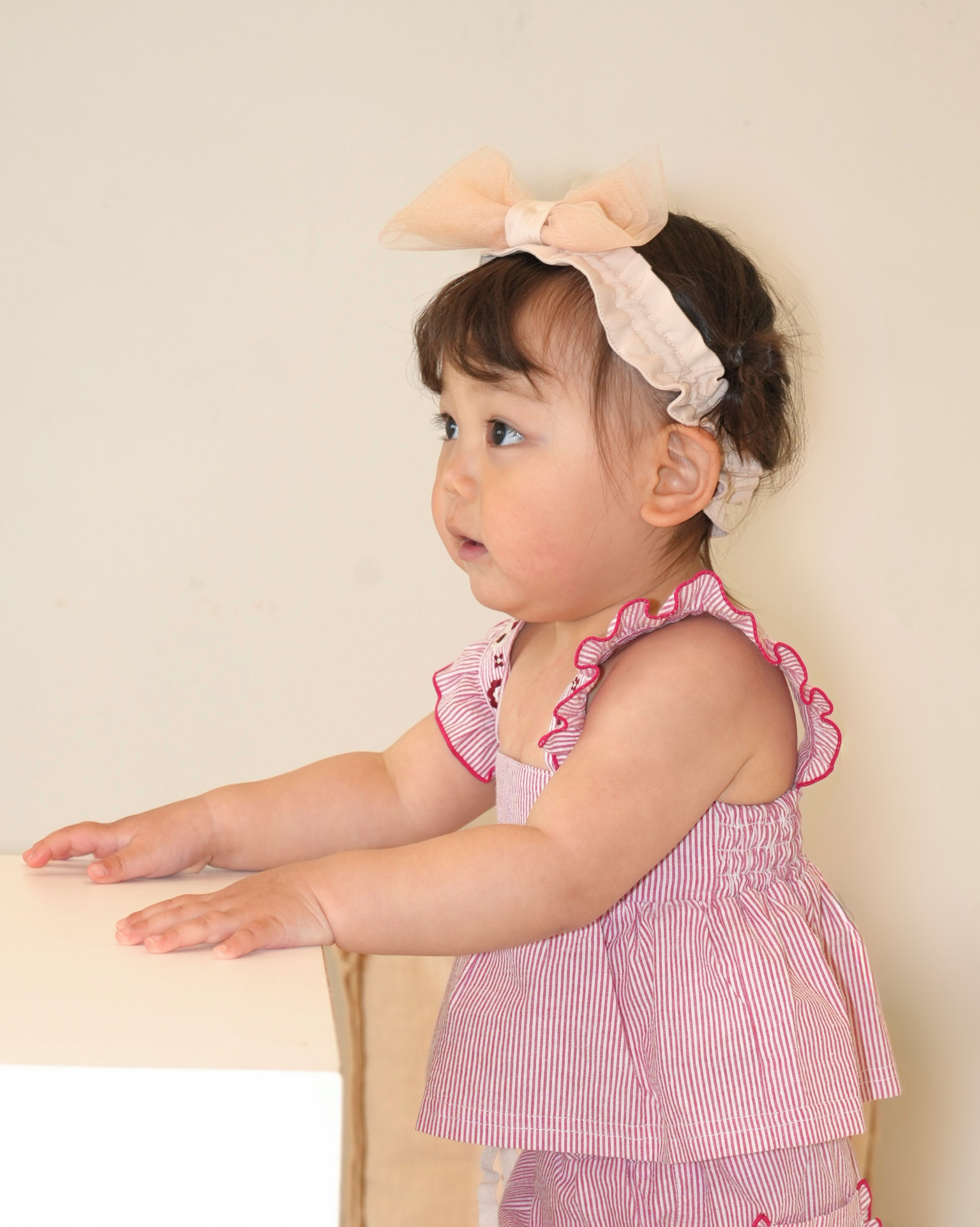 Sheer Tulle Ribbon Hairband【110282】 (Pink)