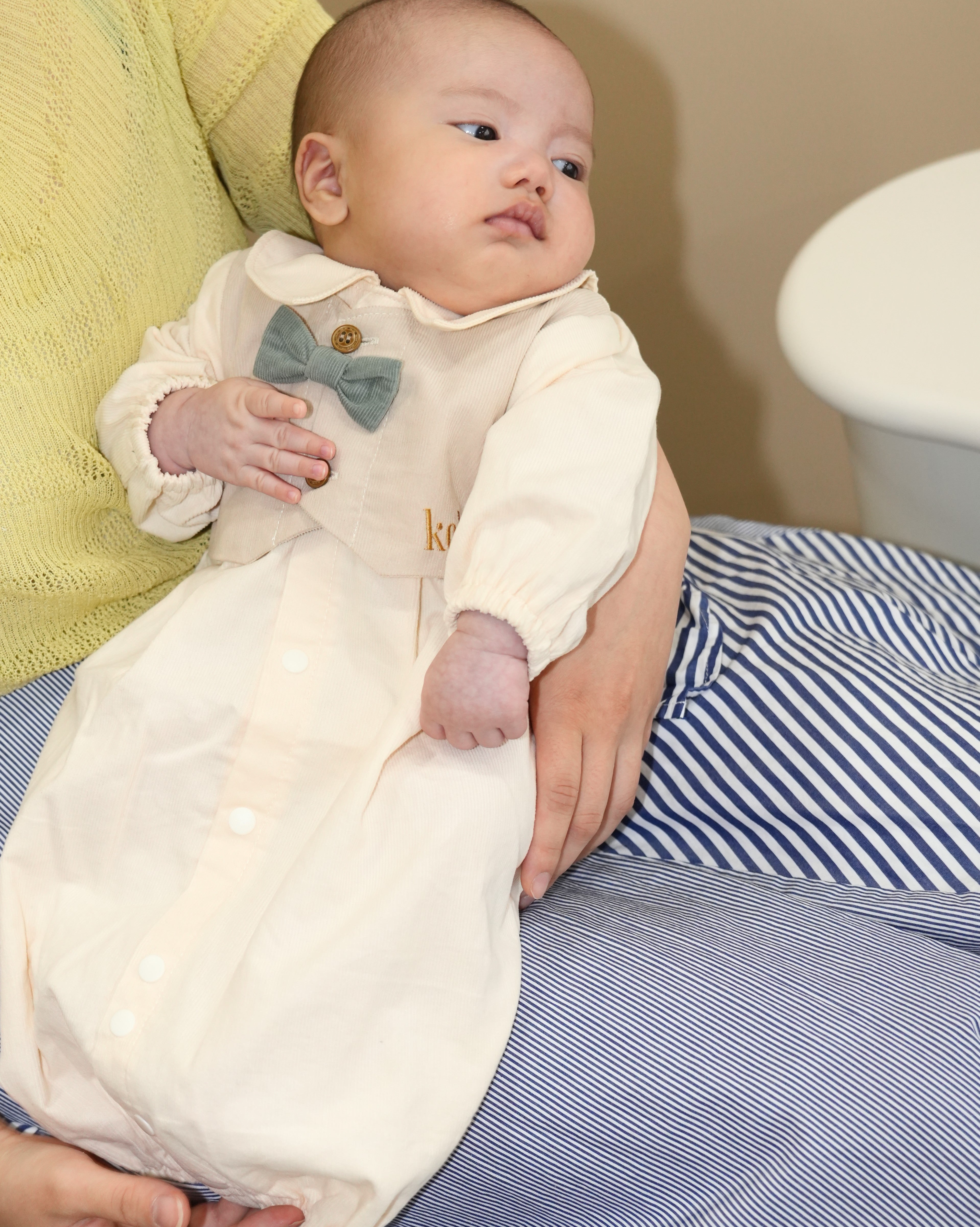 Bow Tie Layered Vest Shirt Corduroy Ceremony Dress【110410】