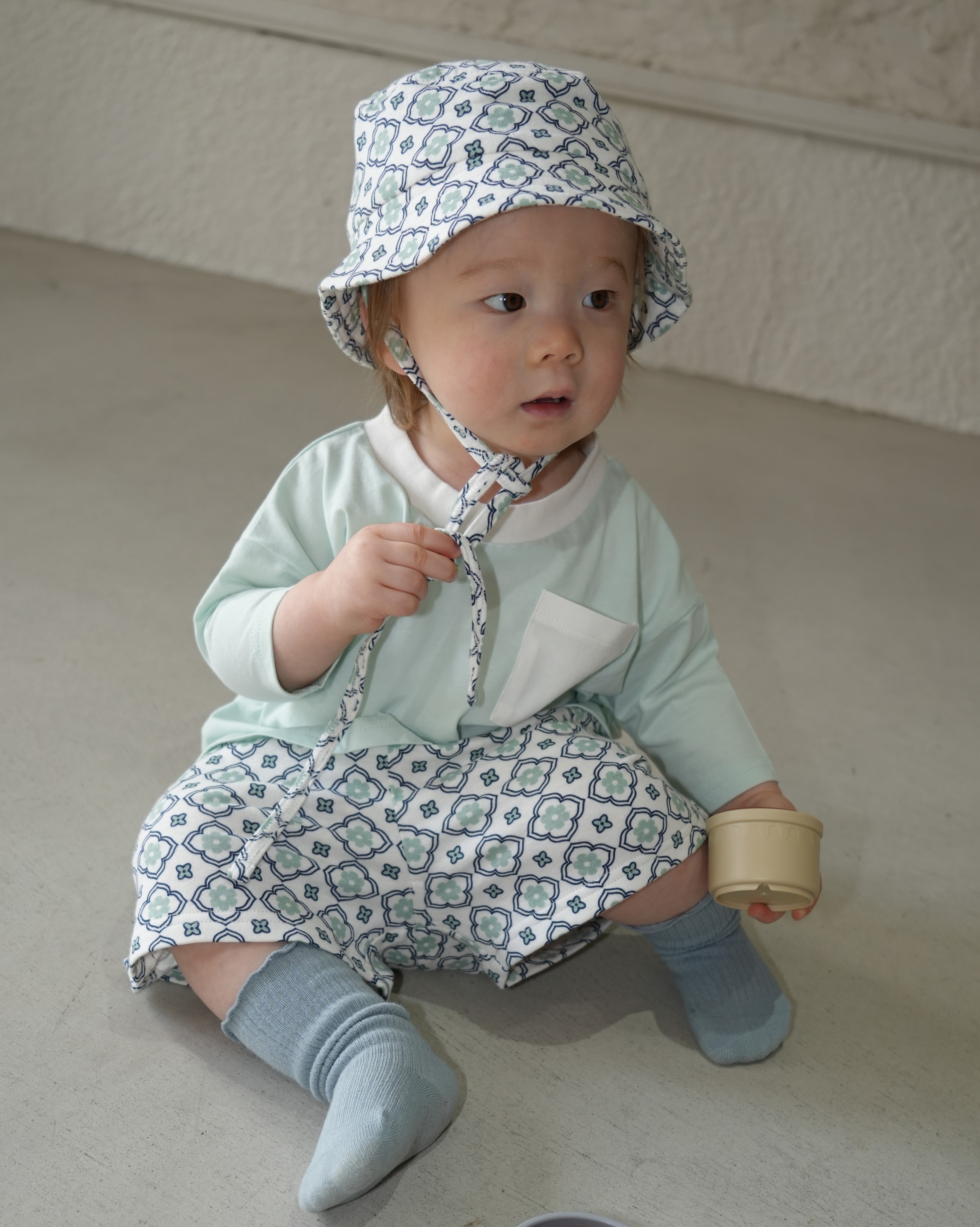 Vintage Tile Pattern Bucket Hat【110115】