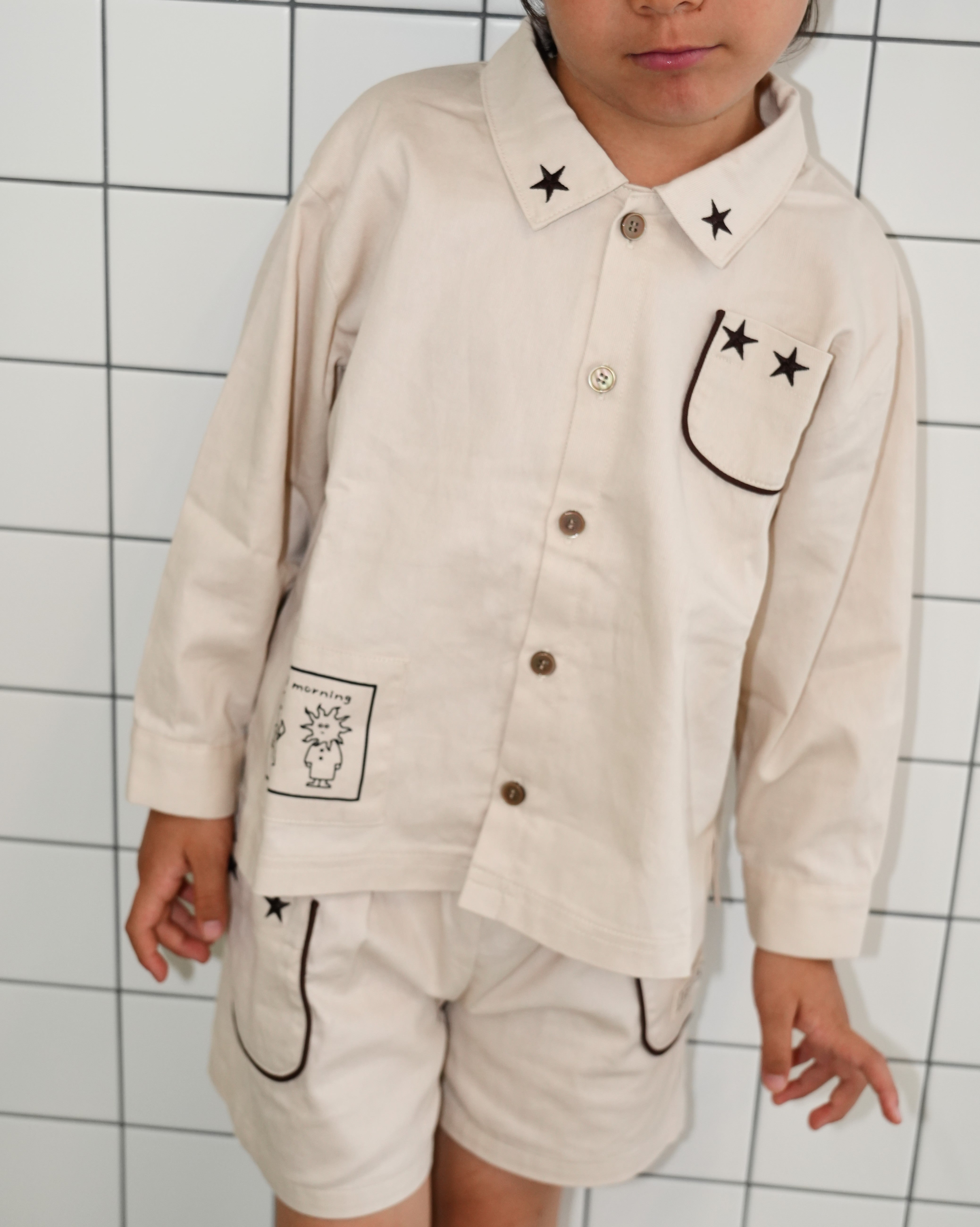 Moon & Sun Cotton Twill Shirt【110418】 (ivory)