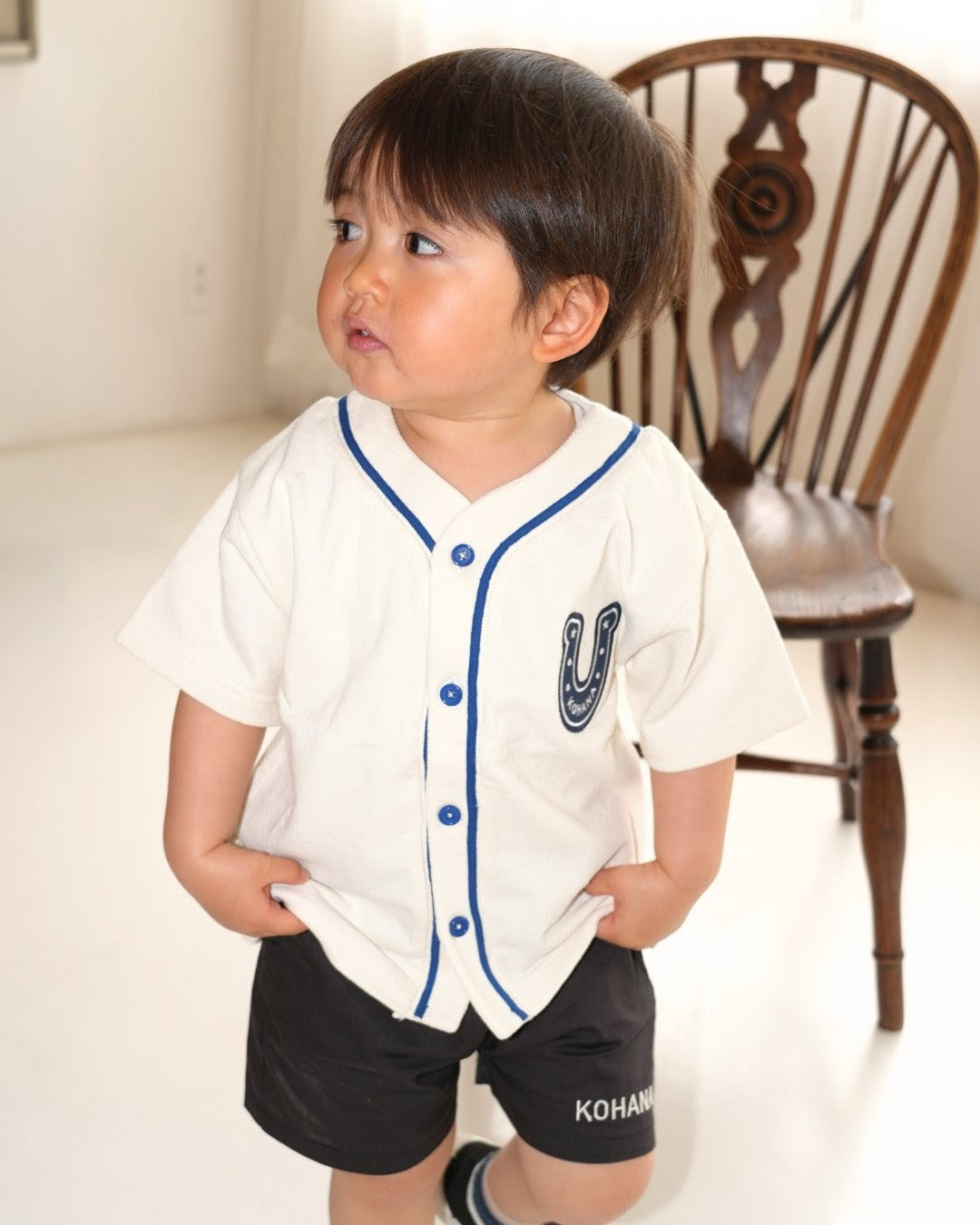 Horse Motif Baseball Style Shirt【110247】