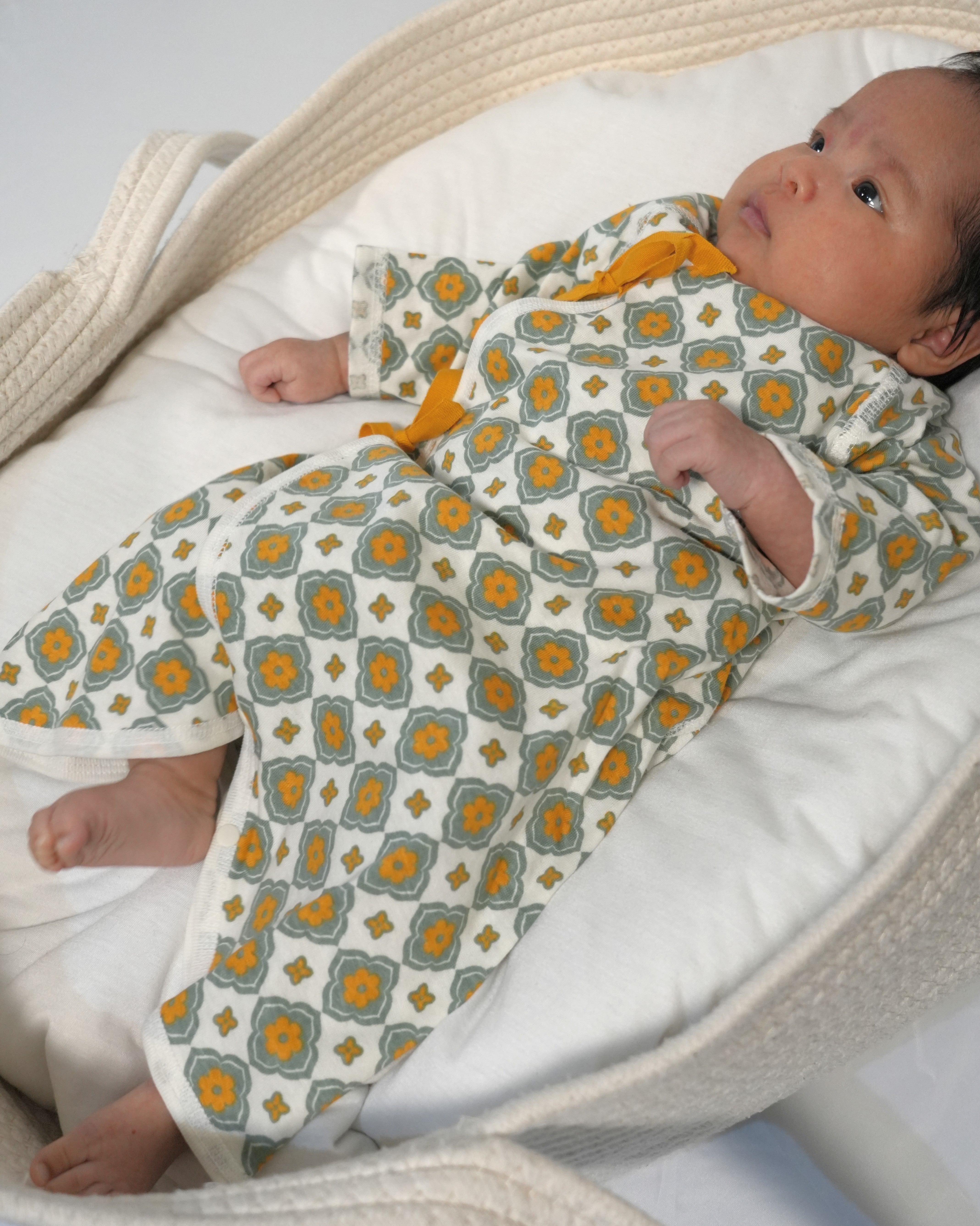 Vintage Tile Print Kimono Bodysuit Set 【110224】 (50-60)