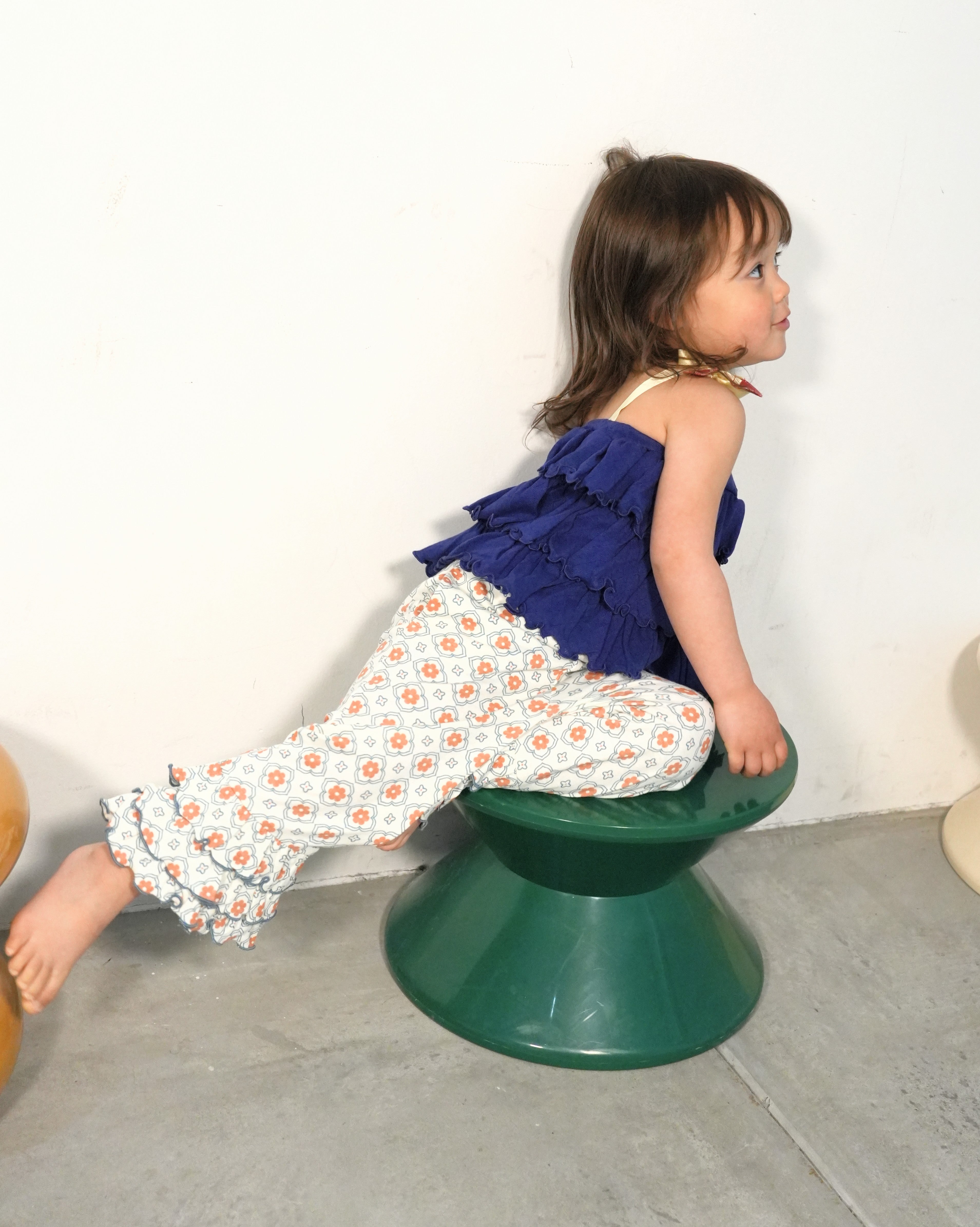 Cherry Motif Eyelet Rib 2Way Top【110242】 (Navy)