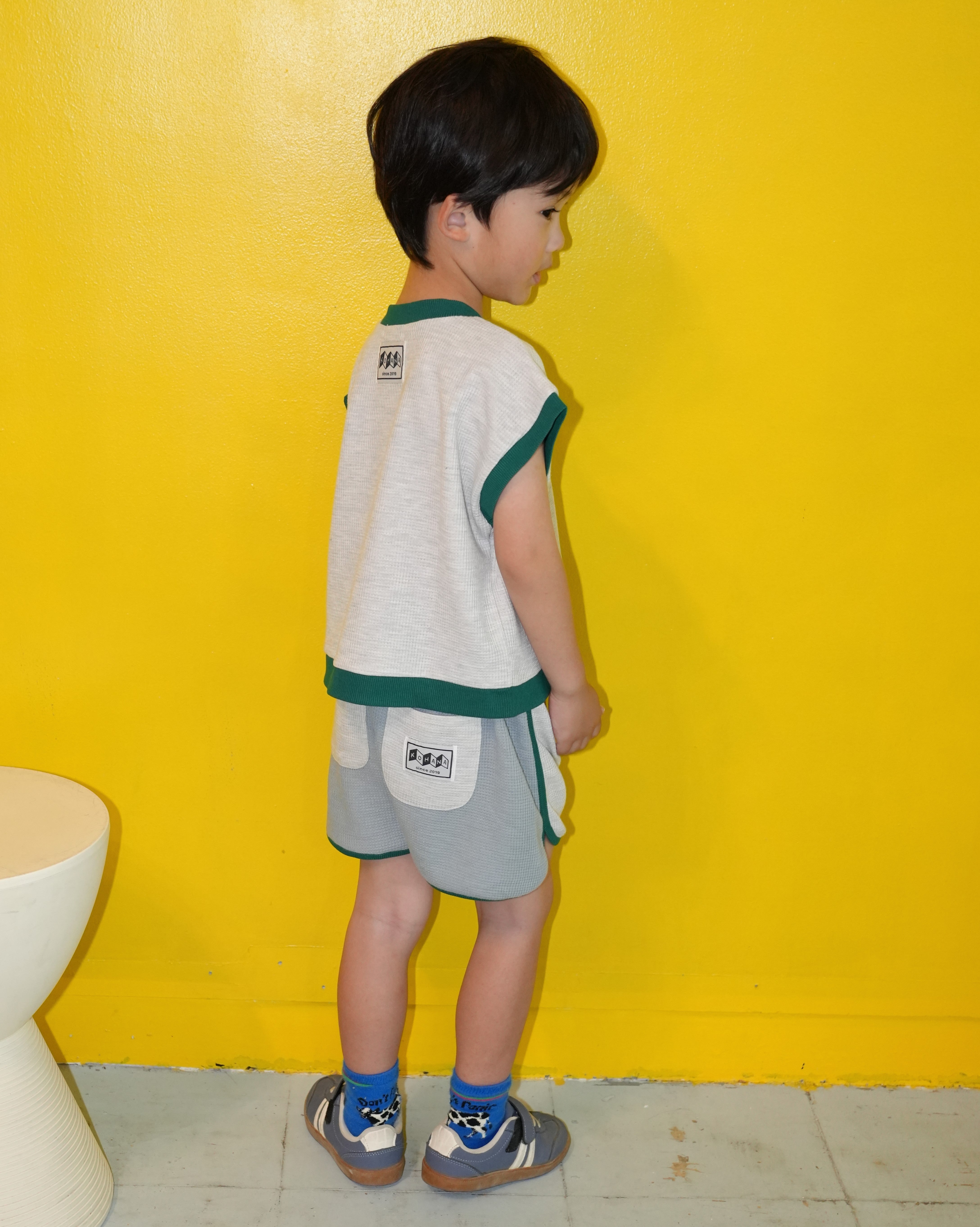 Neon Color Short Sleeve Sweatshirt【150018】 (gray)
