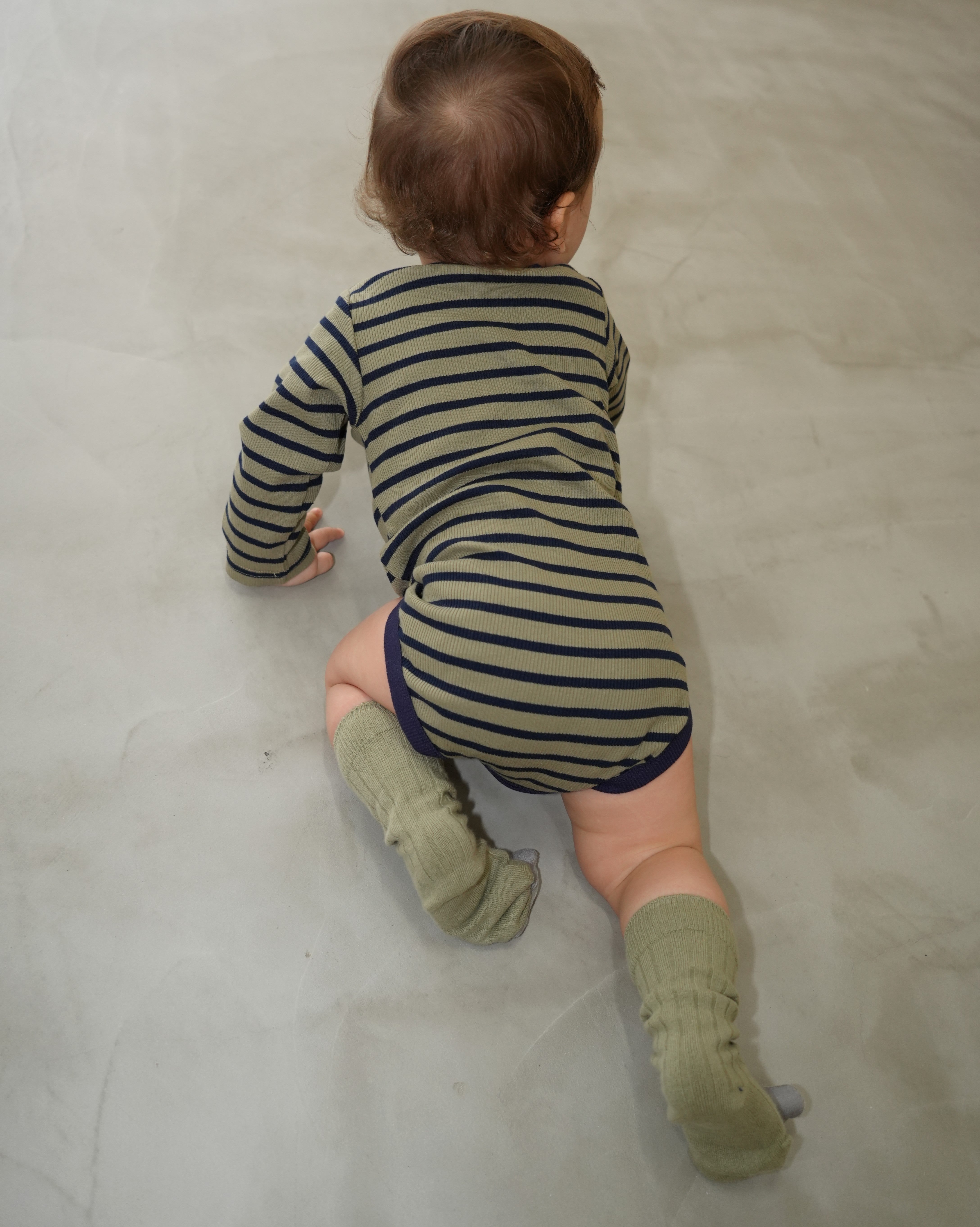 Striped Merrow Romper【110405】 (green)