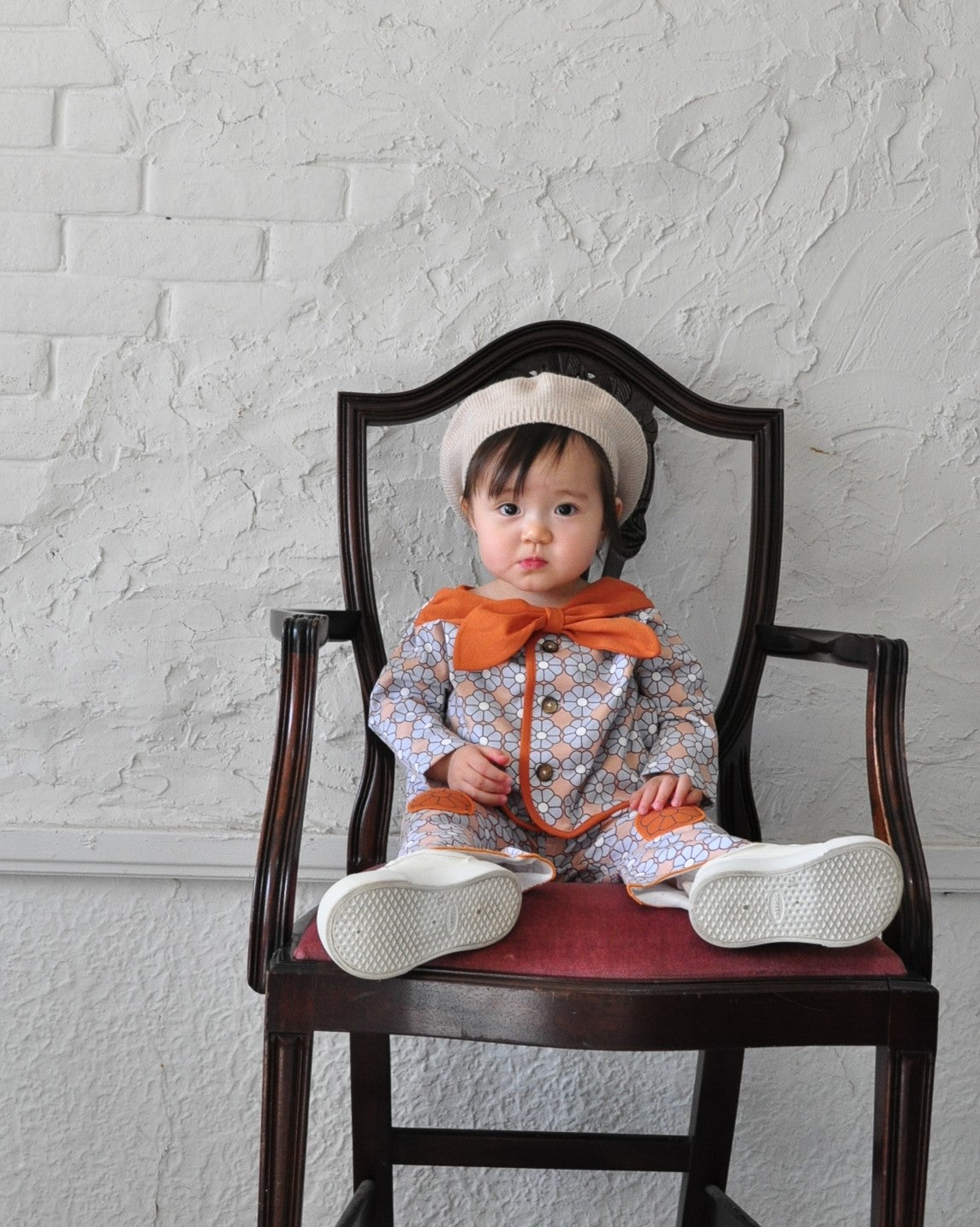 Retro Daisy Pattern Flared Pants【110120】（BROWN）