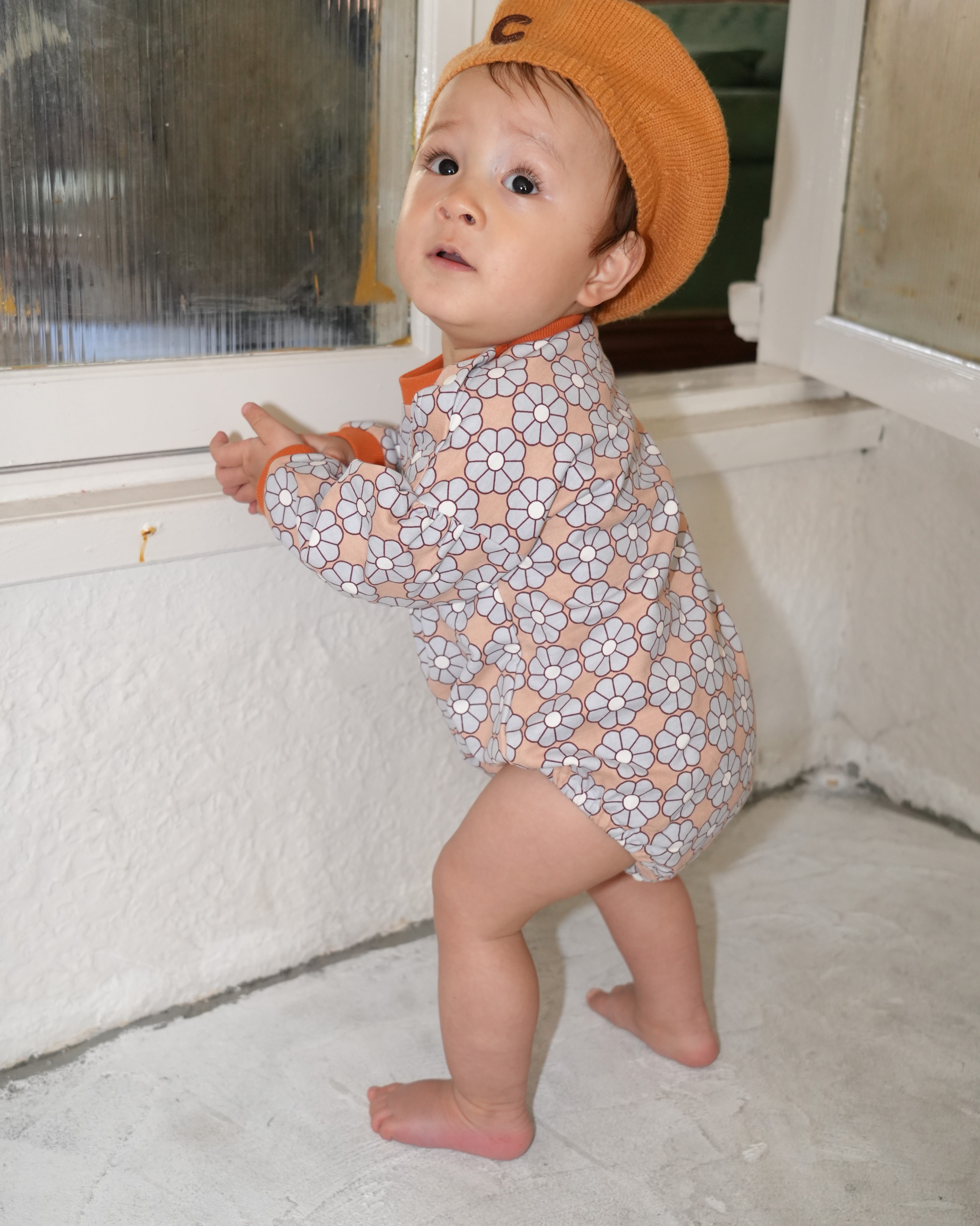 Retro Daisy Pattern Rompers【110116】(BROWN)