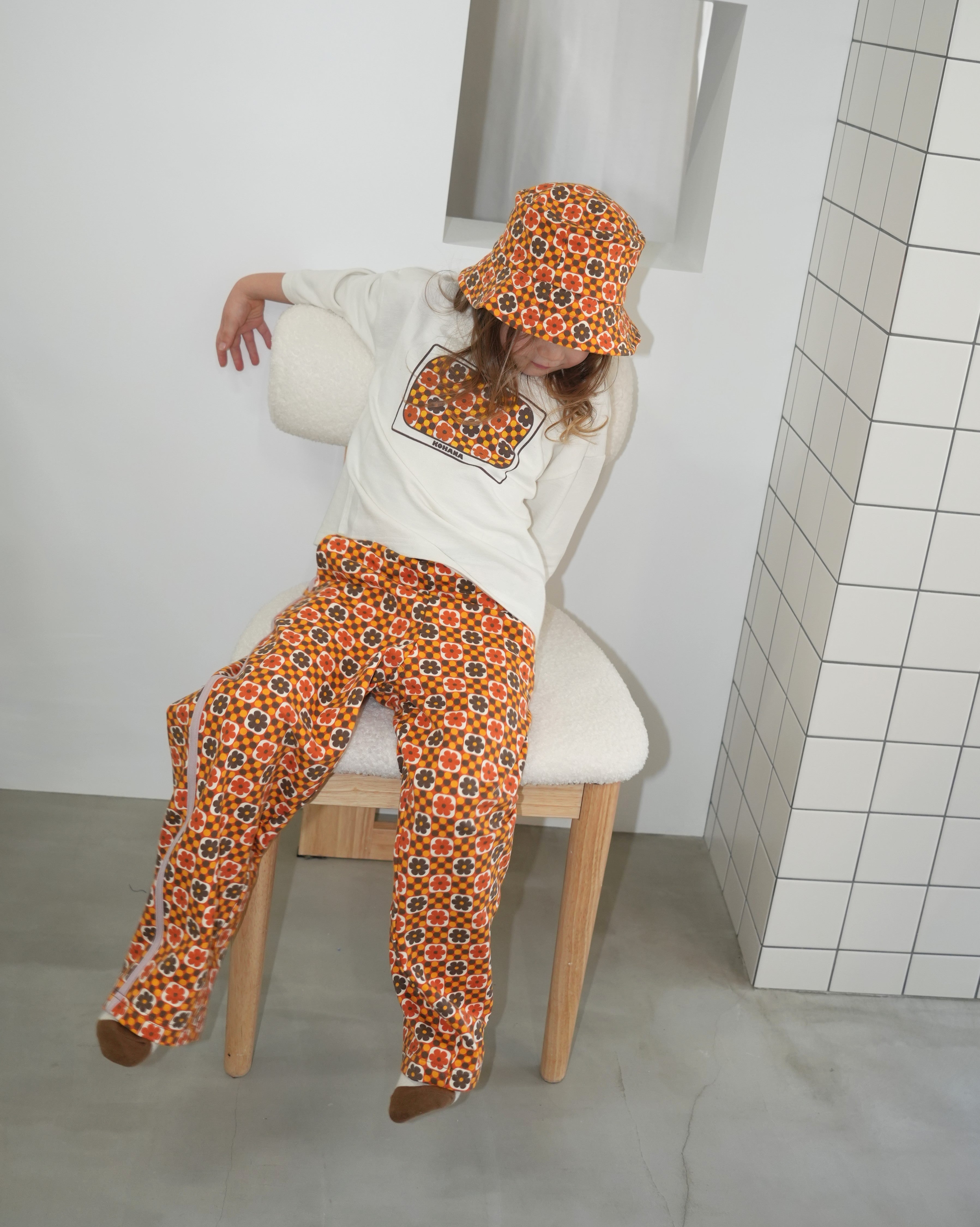 Retro Dot Flower Baggy Pants [110301]