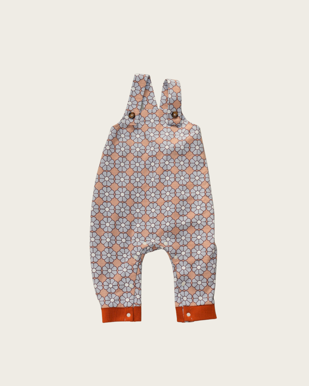 Retro Daisy Pattern Salopette【110117】（BROWN）