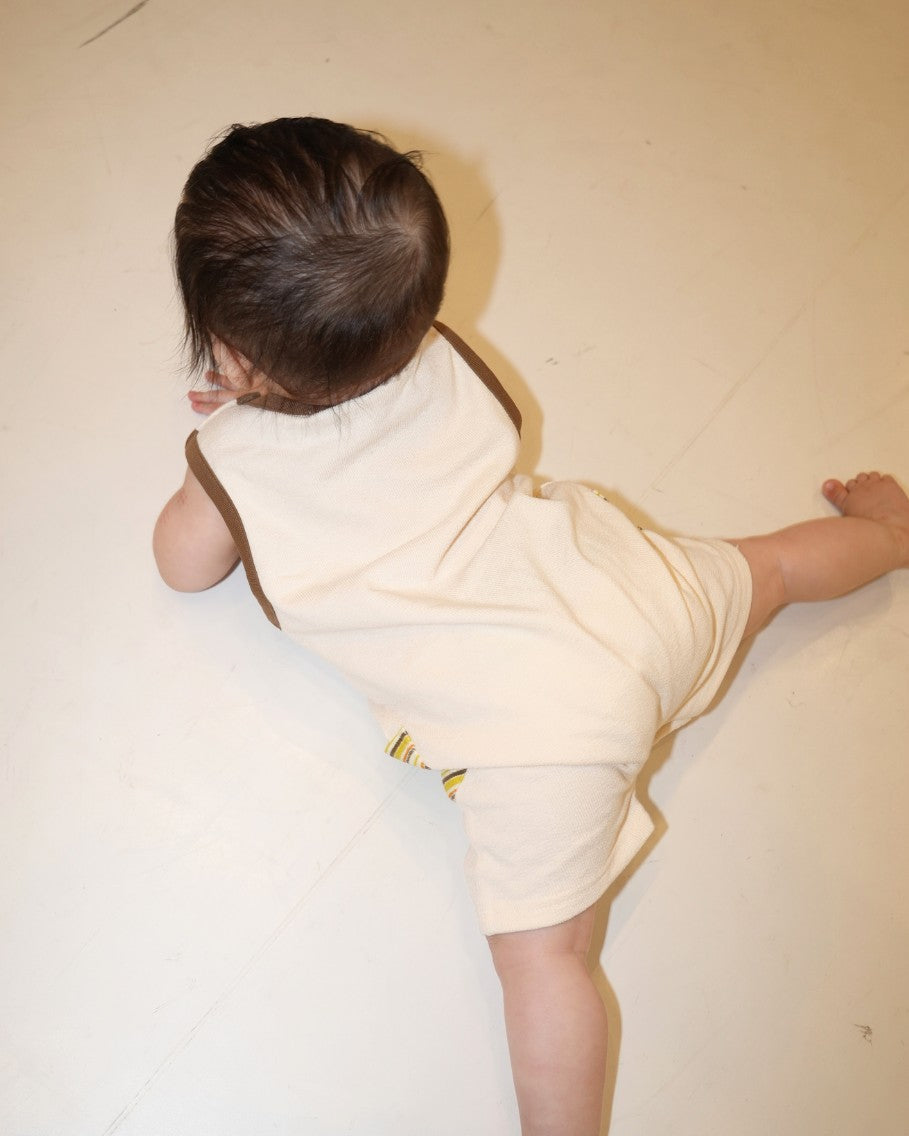 Lemon Striped Pocket Coverall【110229】