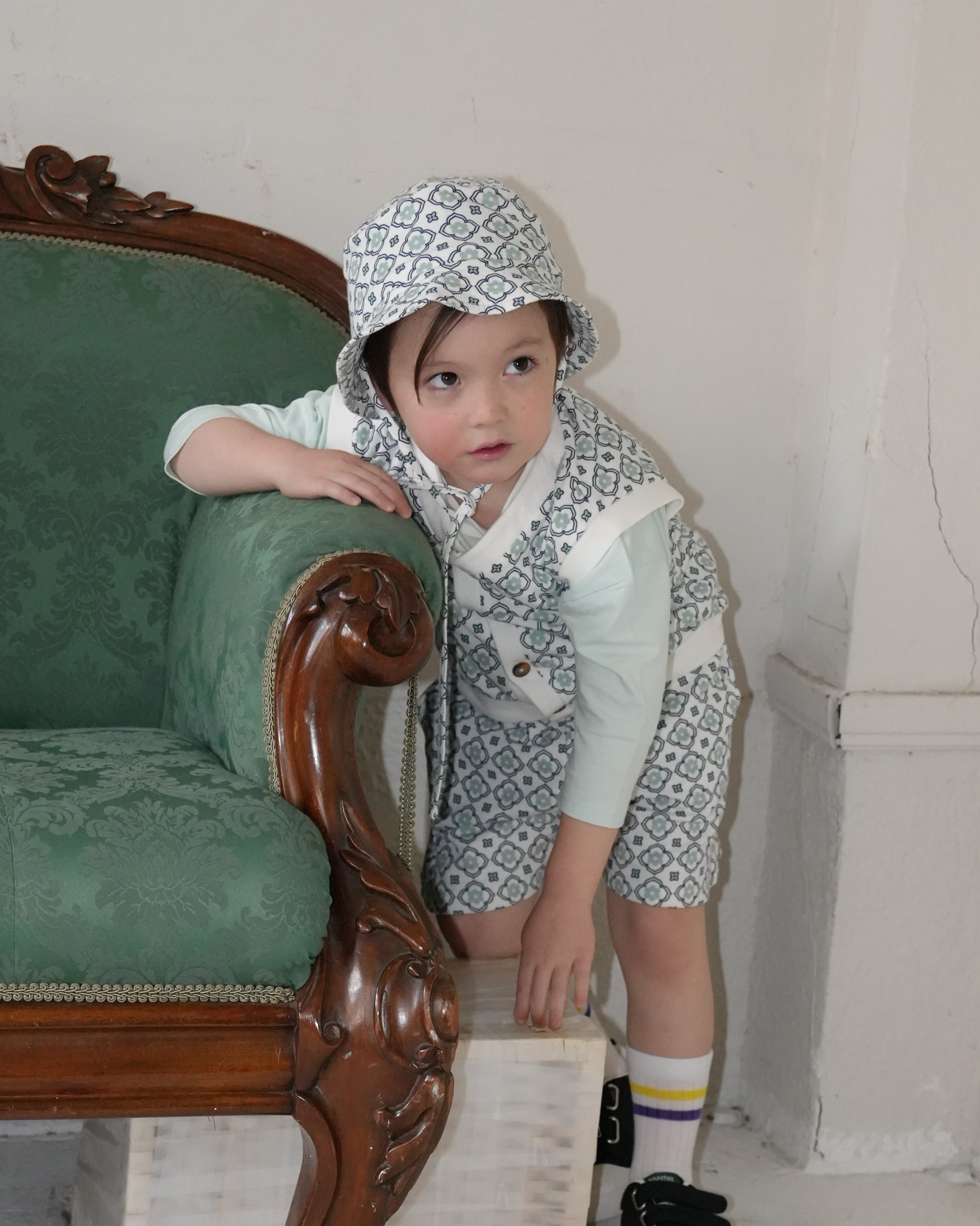 Vintage Tile Pattern Bucket Hat【110115】