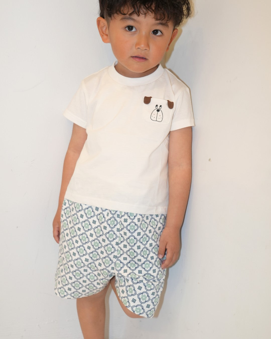 Dog Design Pocket T-Shirt【110257】 (White)